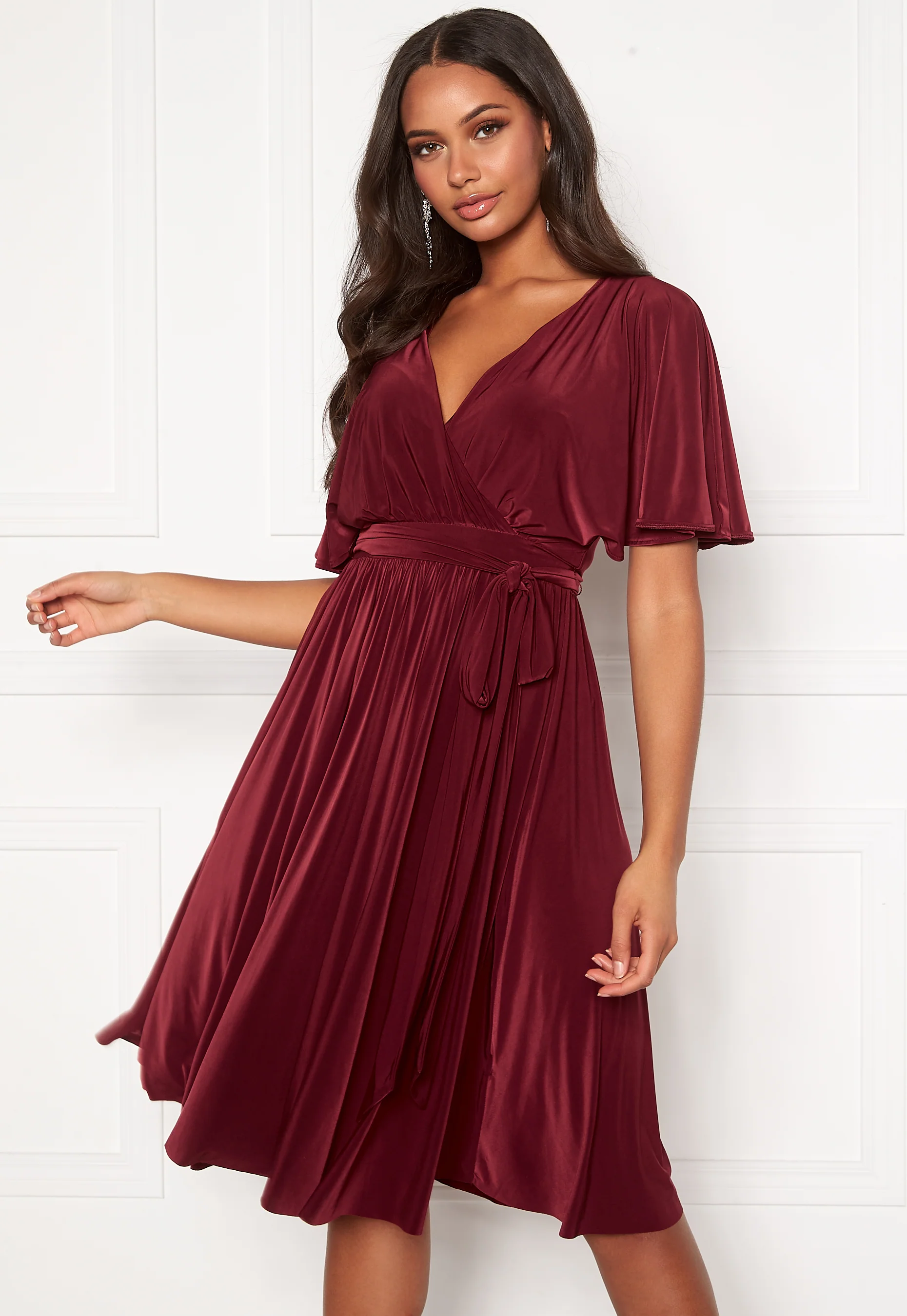 Flutter Sleeve Midi Dress
