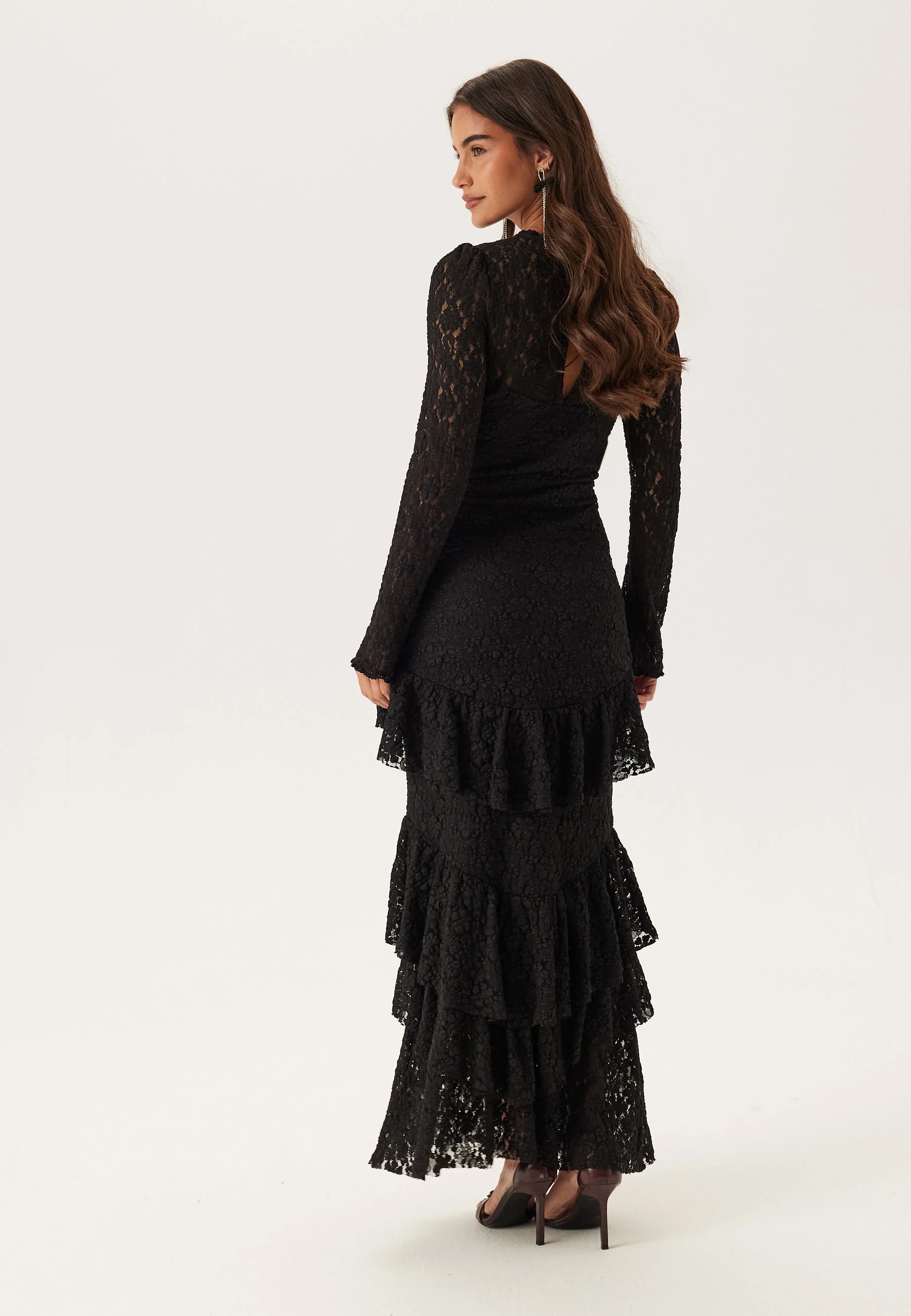 Frill Lace Long Sleeve Maxi Dress - Image 4
