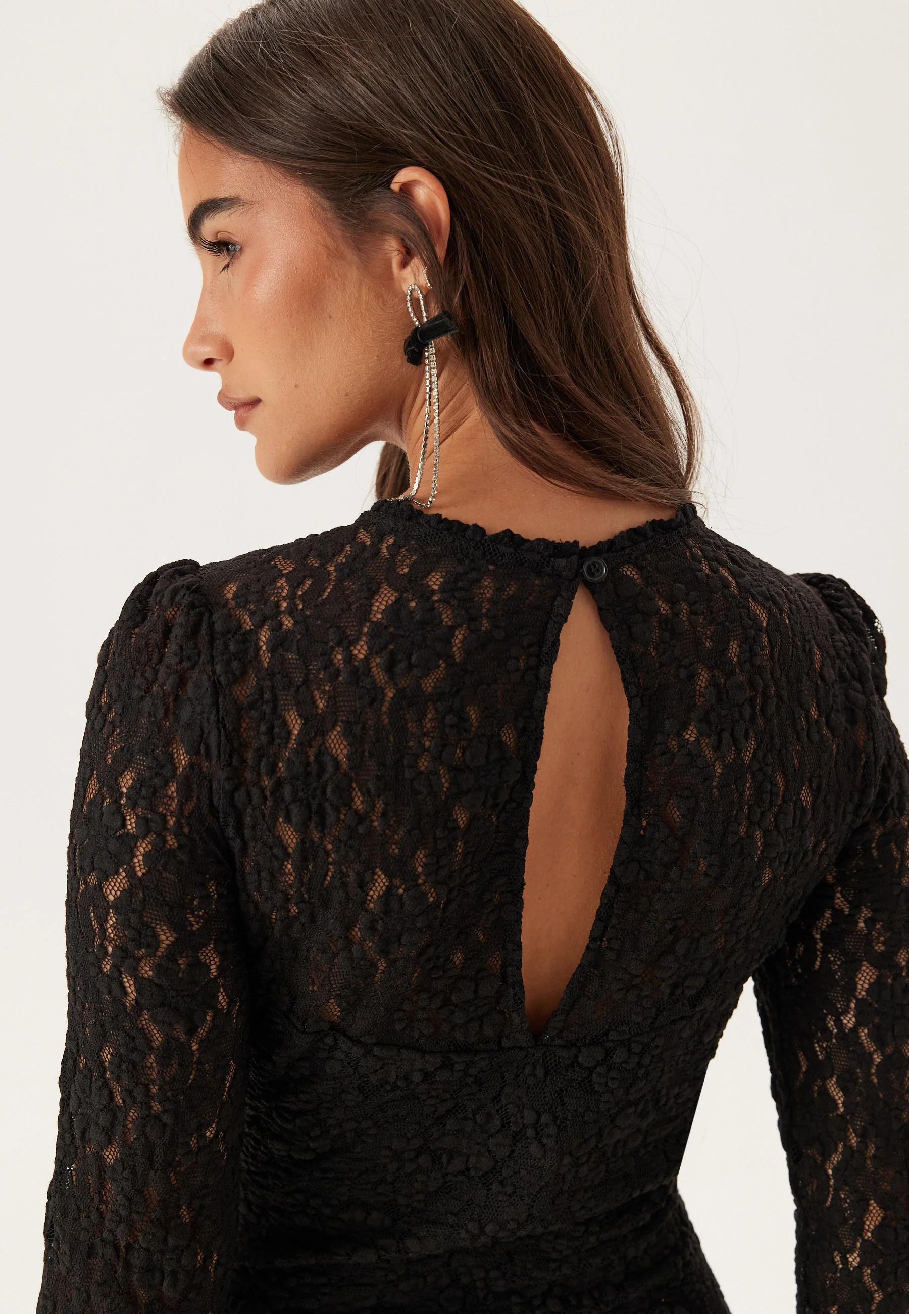 Frill Lace Long Sleeve Maxi Dress - Image 7