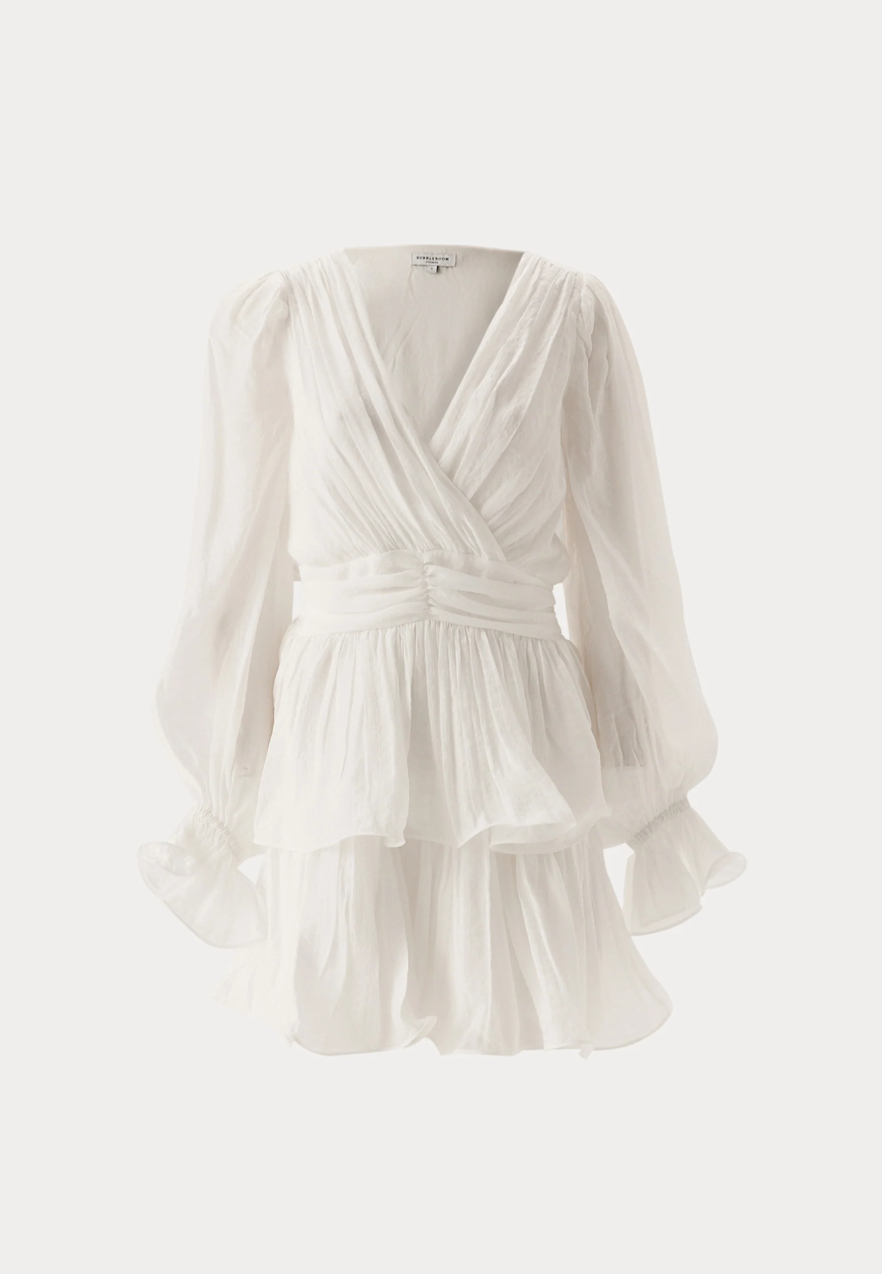 Frilled Balloon Sleeve Short Flounce Dress - Image 7