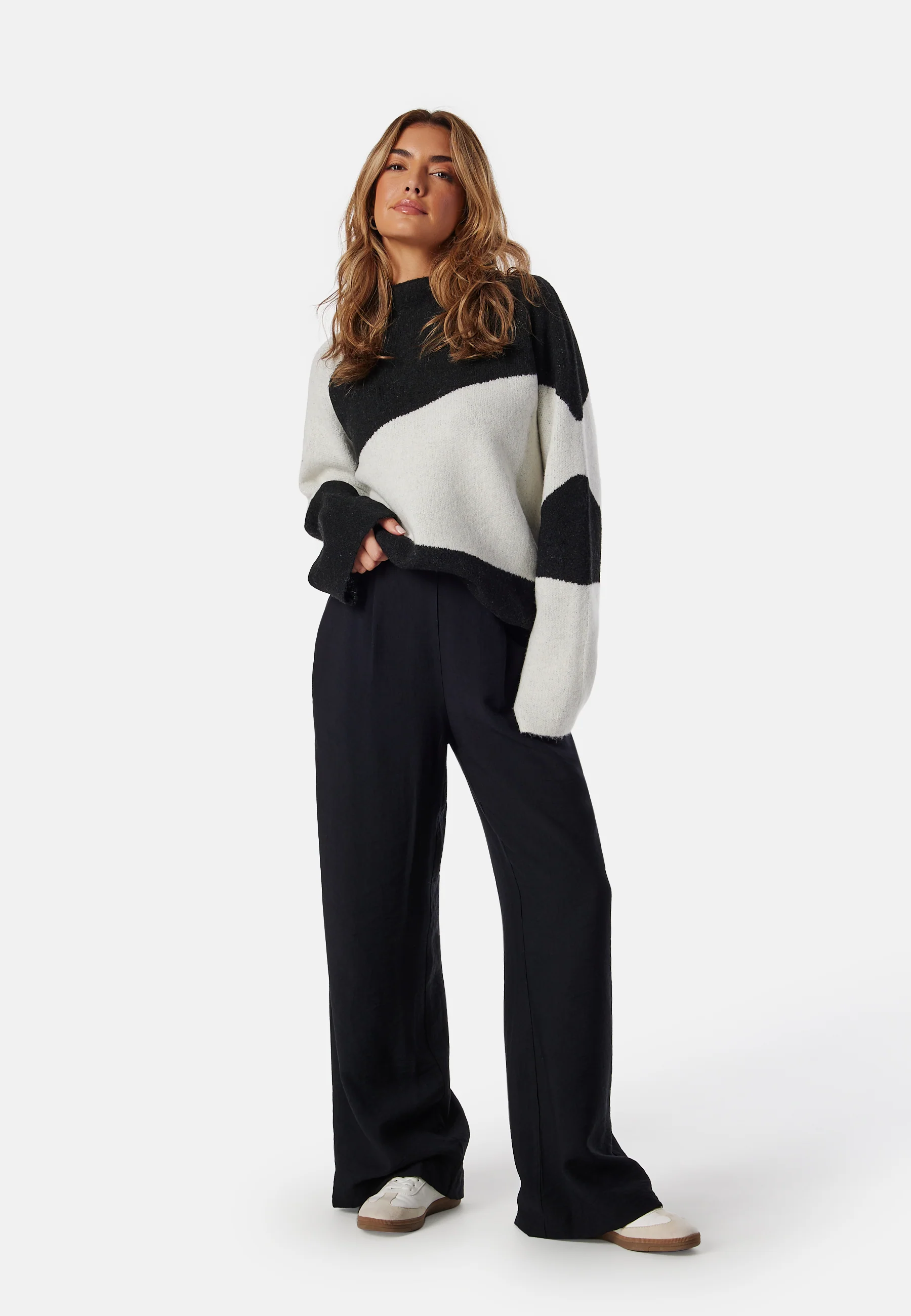 Funnel Neck Knitted Sweater - Image 3