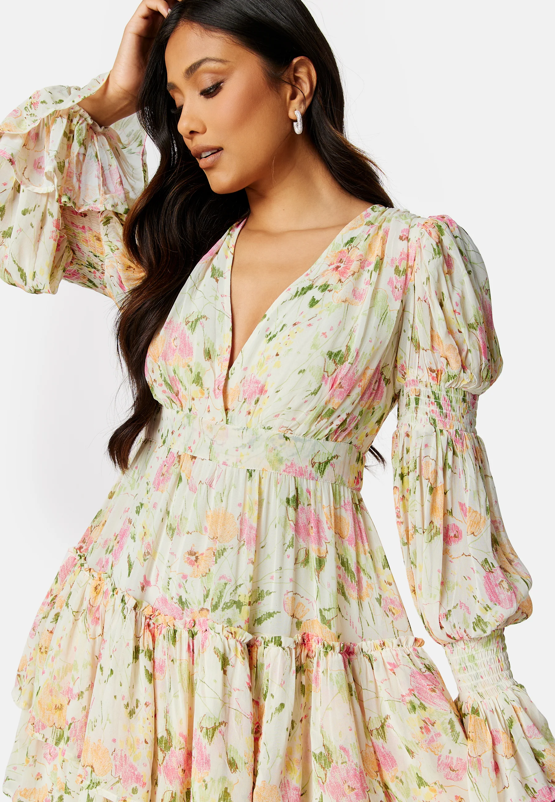 Georgette V-Neck Dress - Image 4