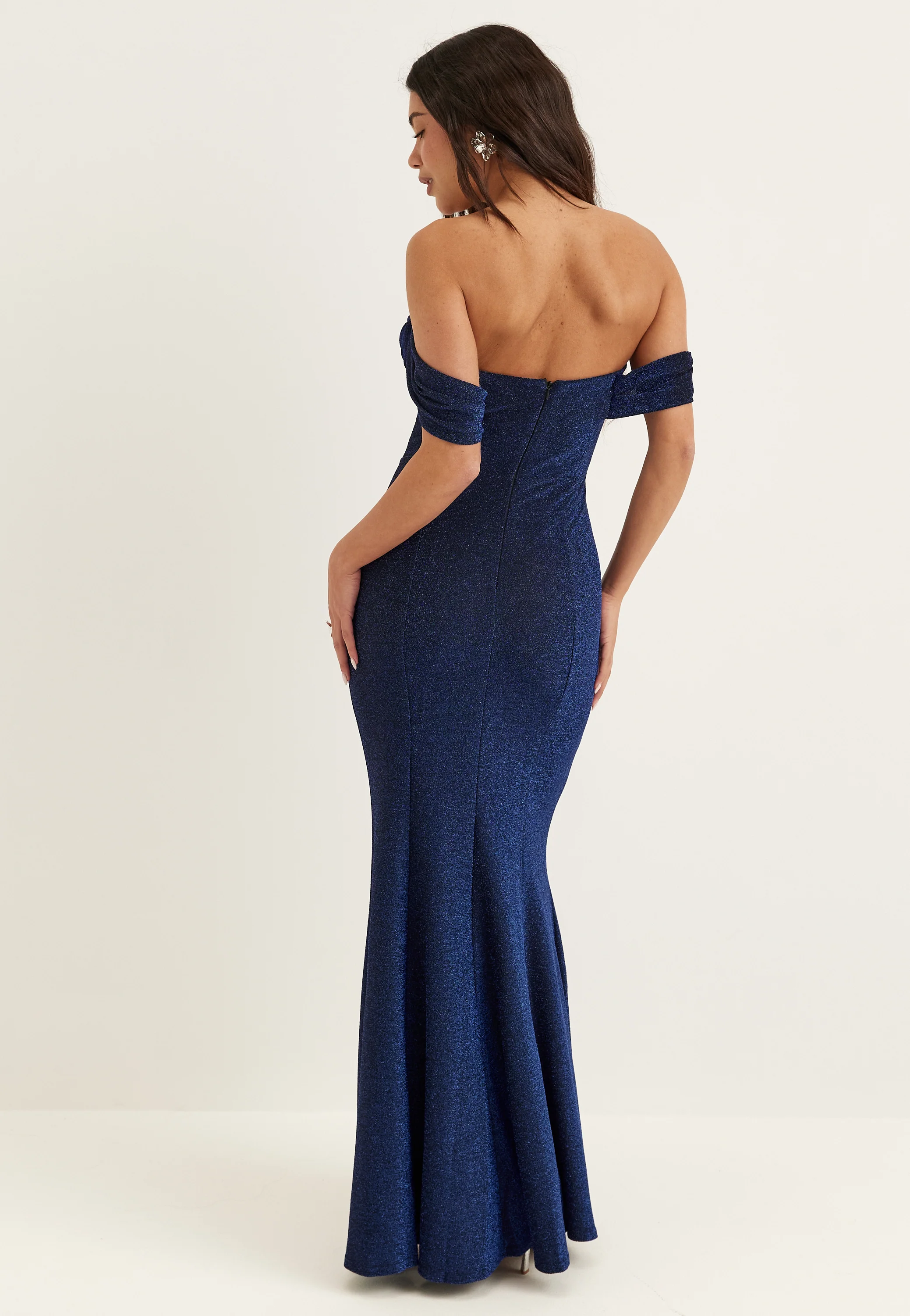 Glitter Off Shoulder Maxi Dress - Image 3