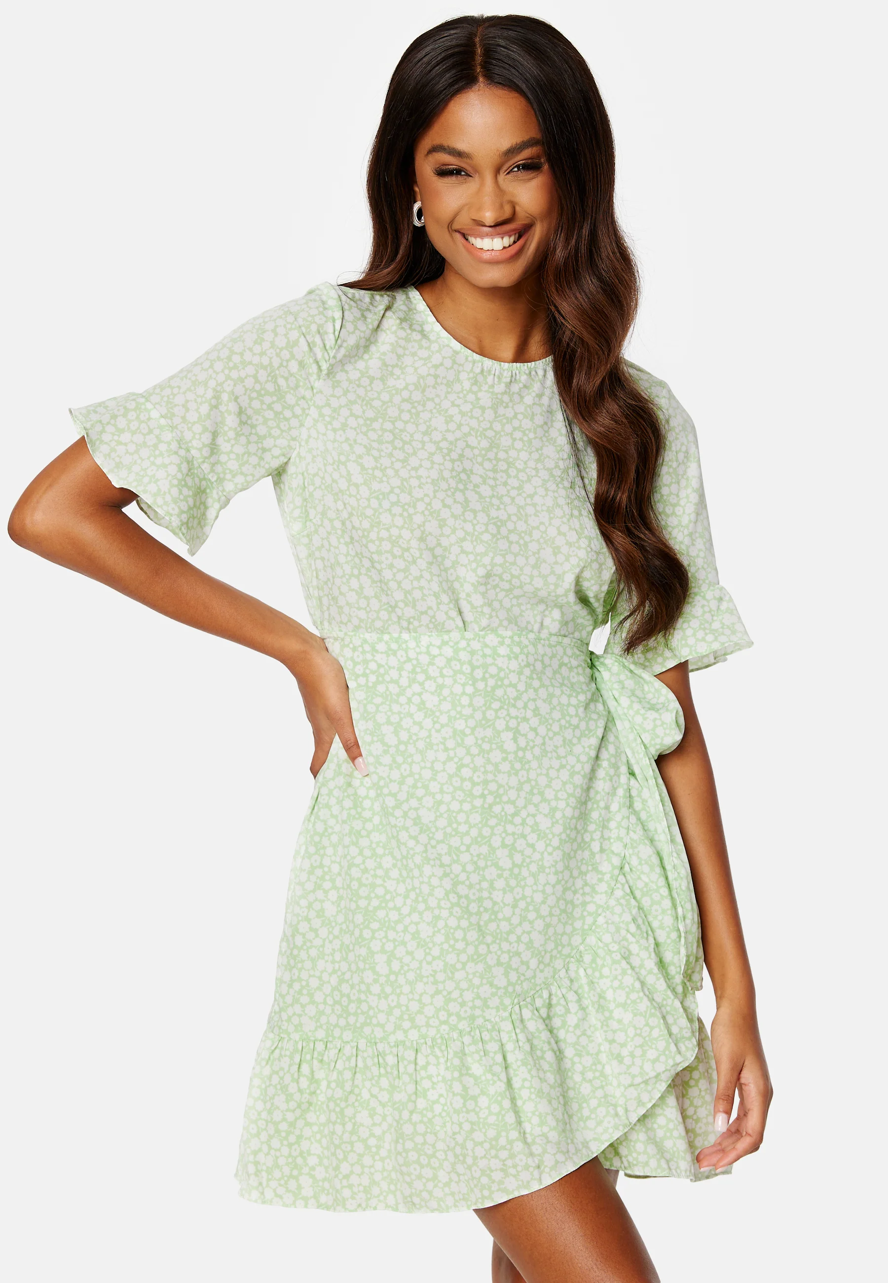 Henna 2/4 O-Neck Short Dress - Image 2