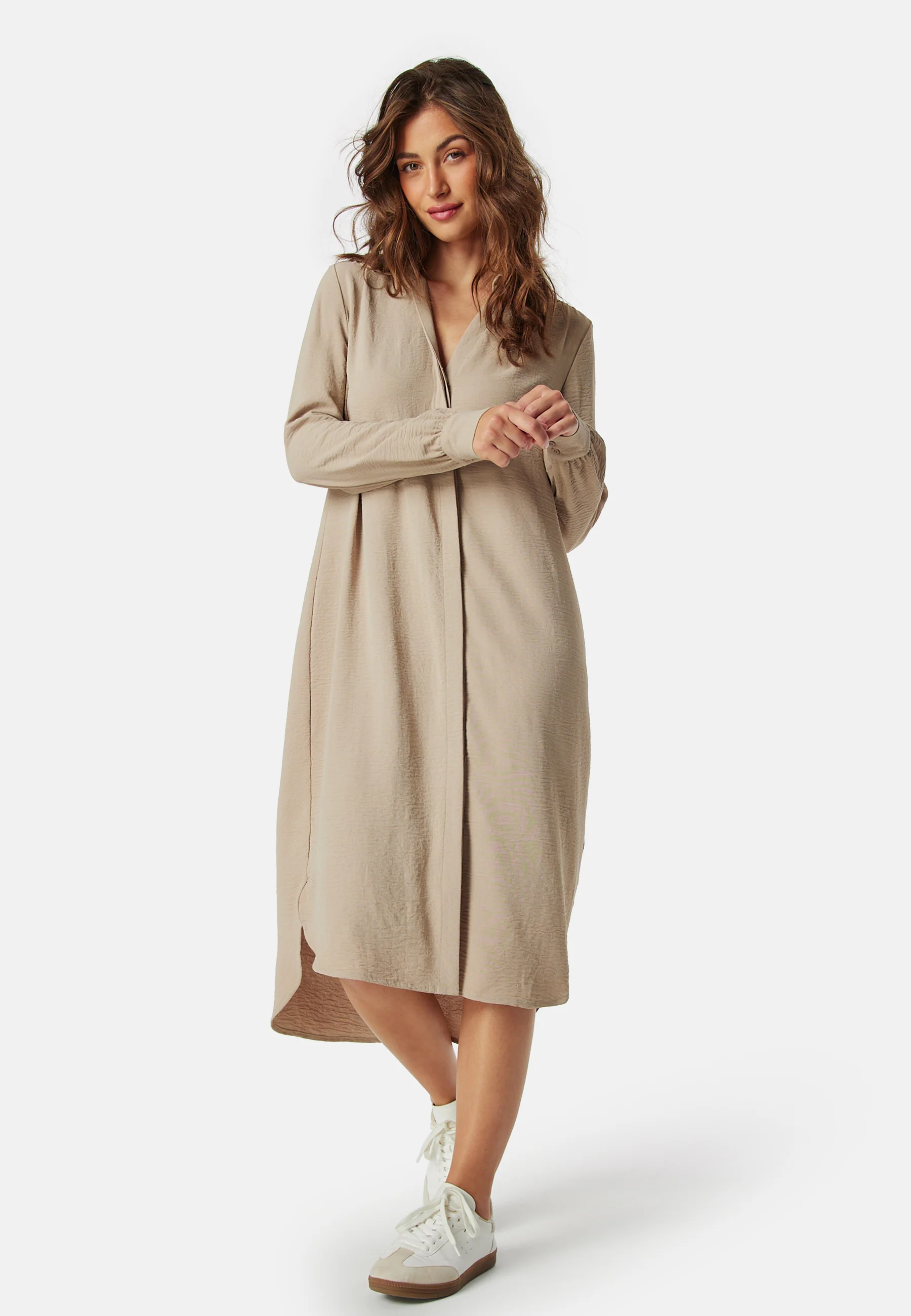 Hidden Button Shirt Dress - Image 2