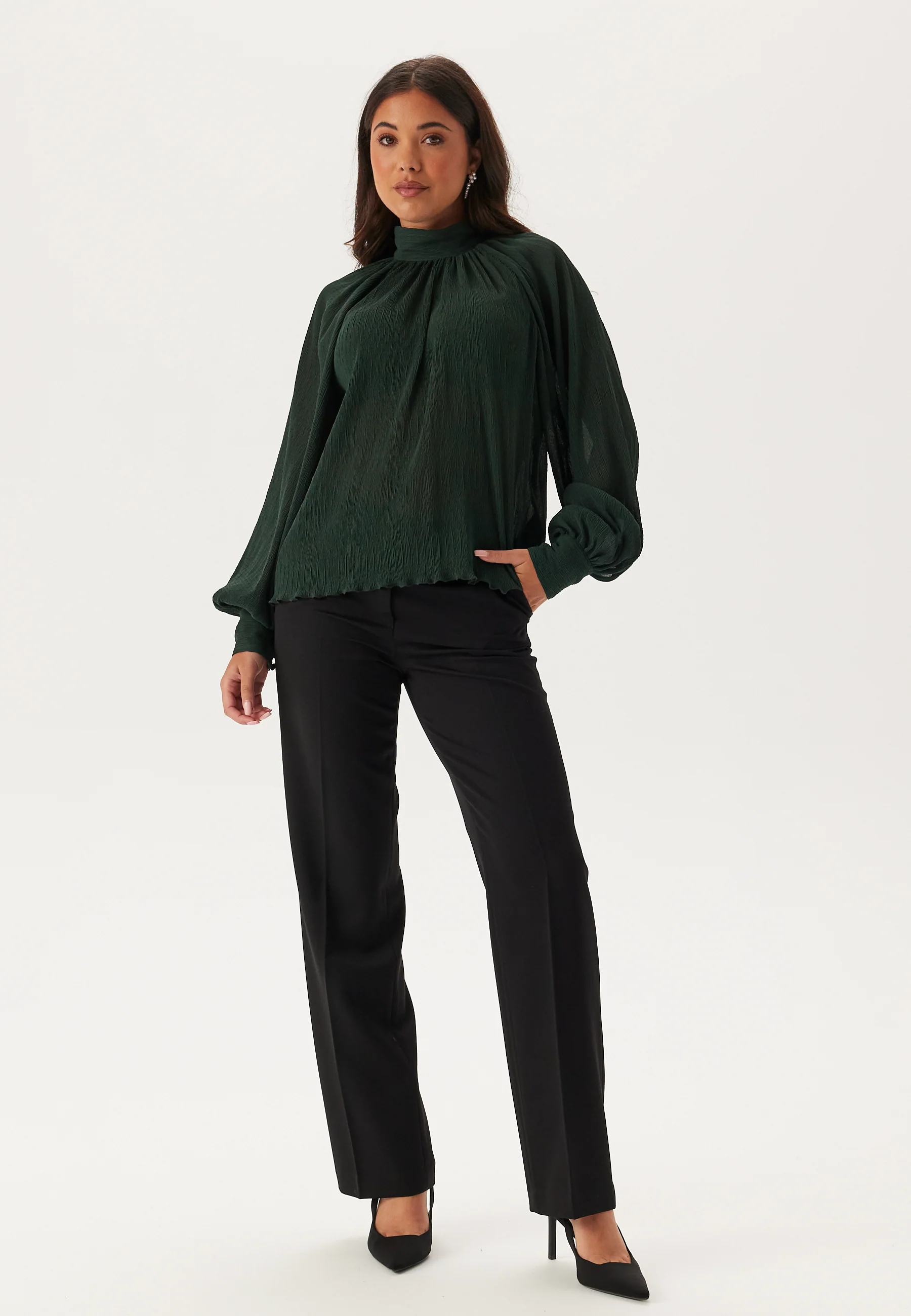 High Collar Structured Blouse - Image 2