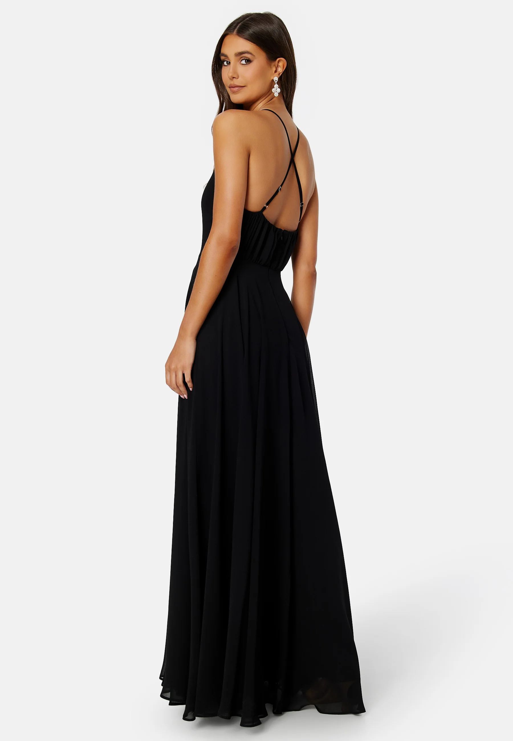 High Neck Chiffon Maxi Dress - Image 2