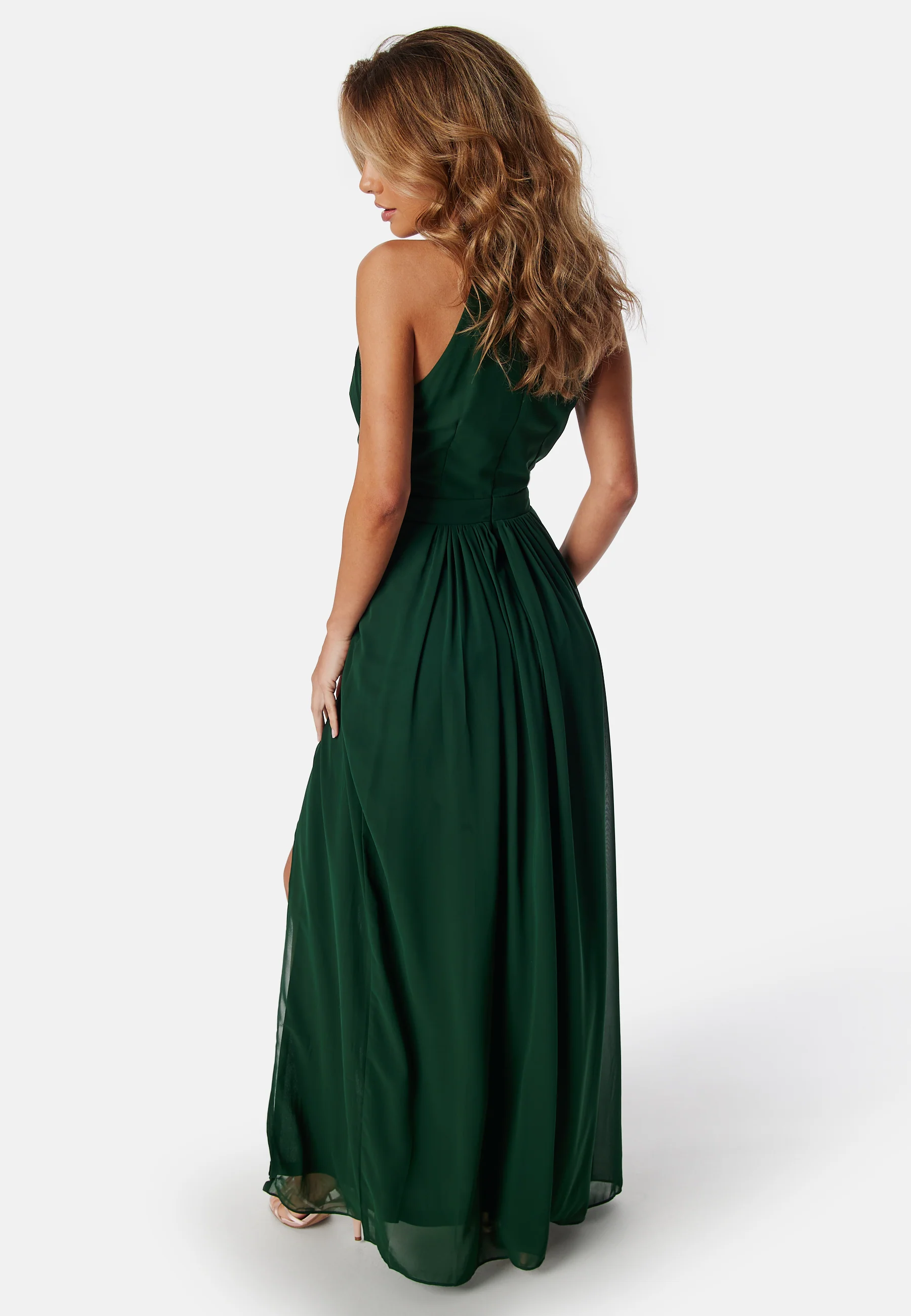 High Neck Maxi Dress With Split - Image 3