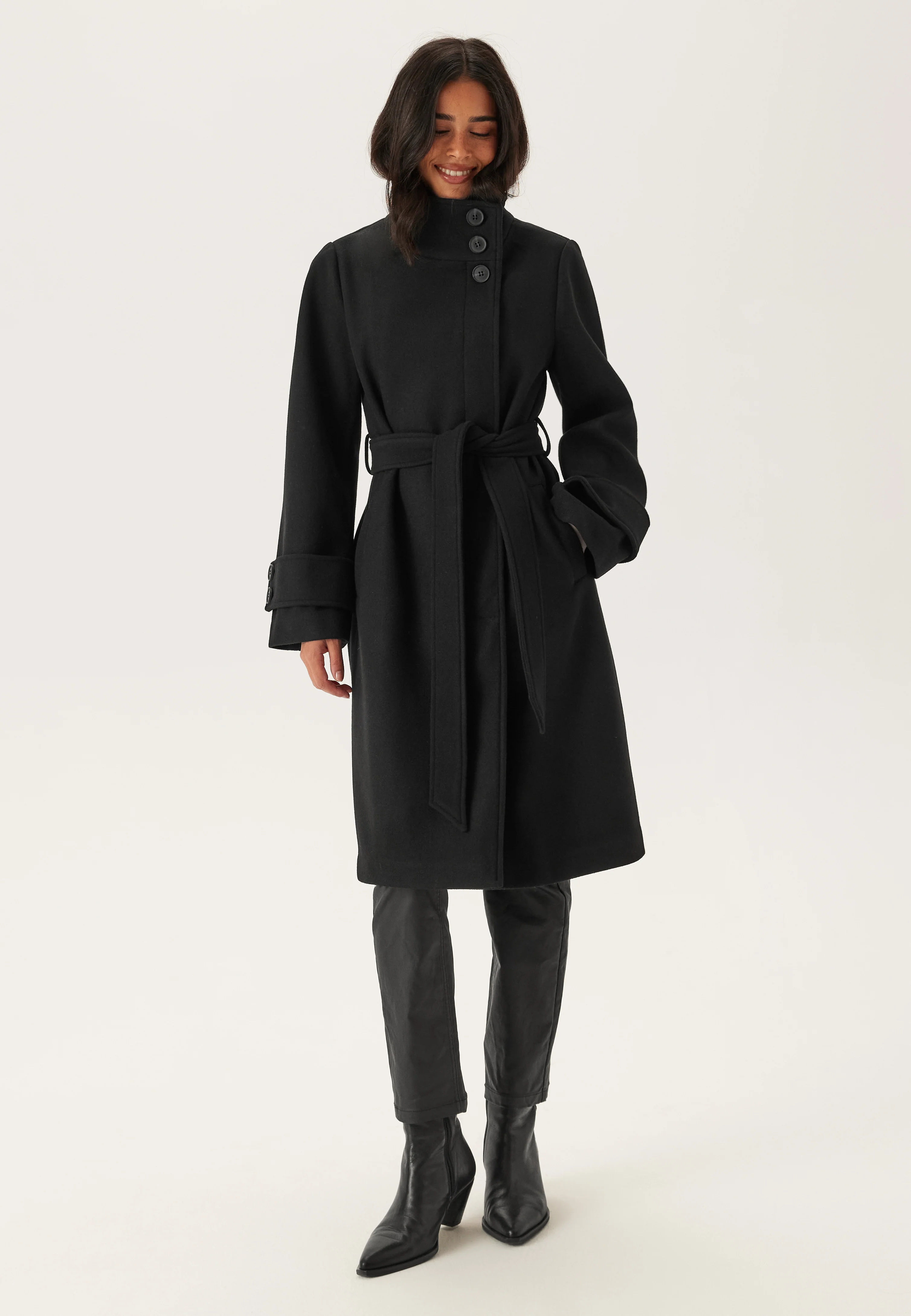 High Neck Midi Coat - Image 2