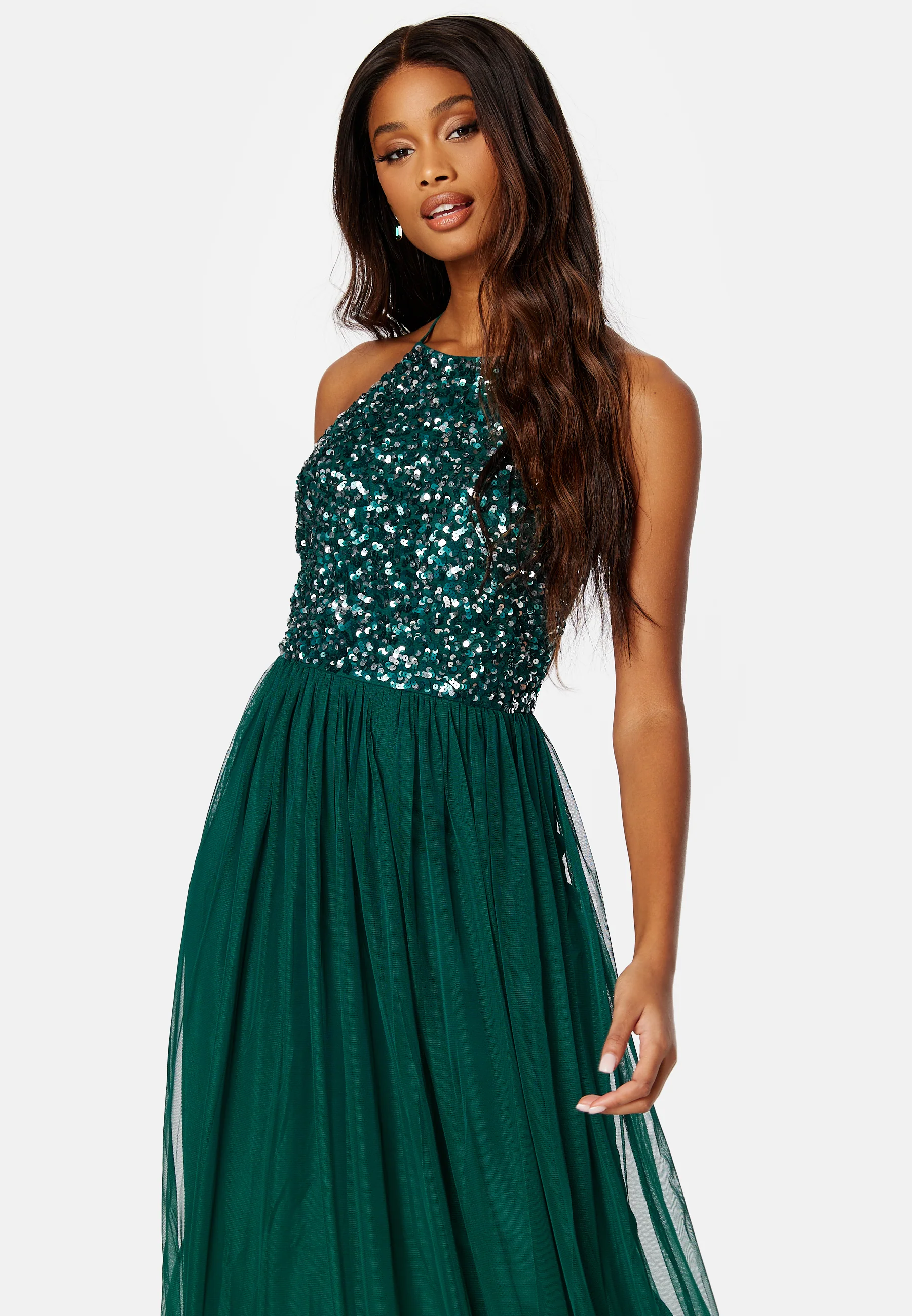 High Neck Sequin Maxi Dress - Image 4