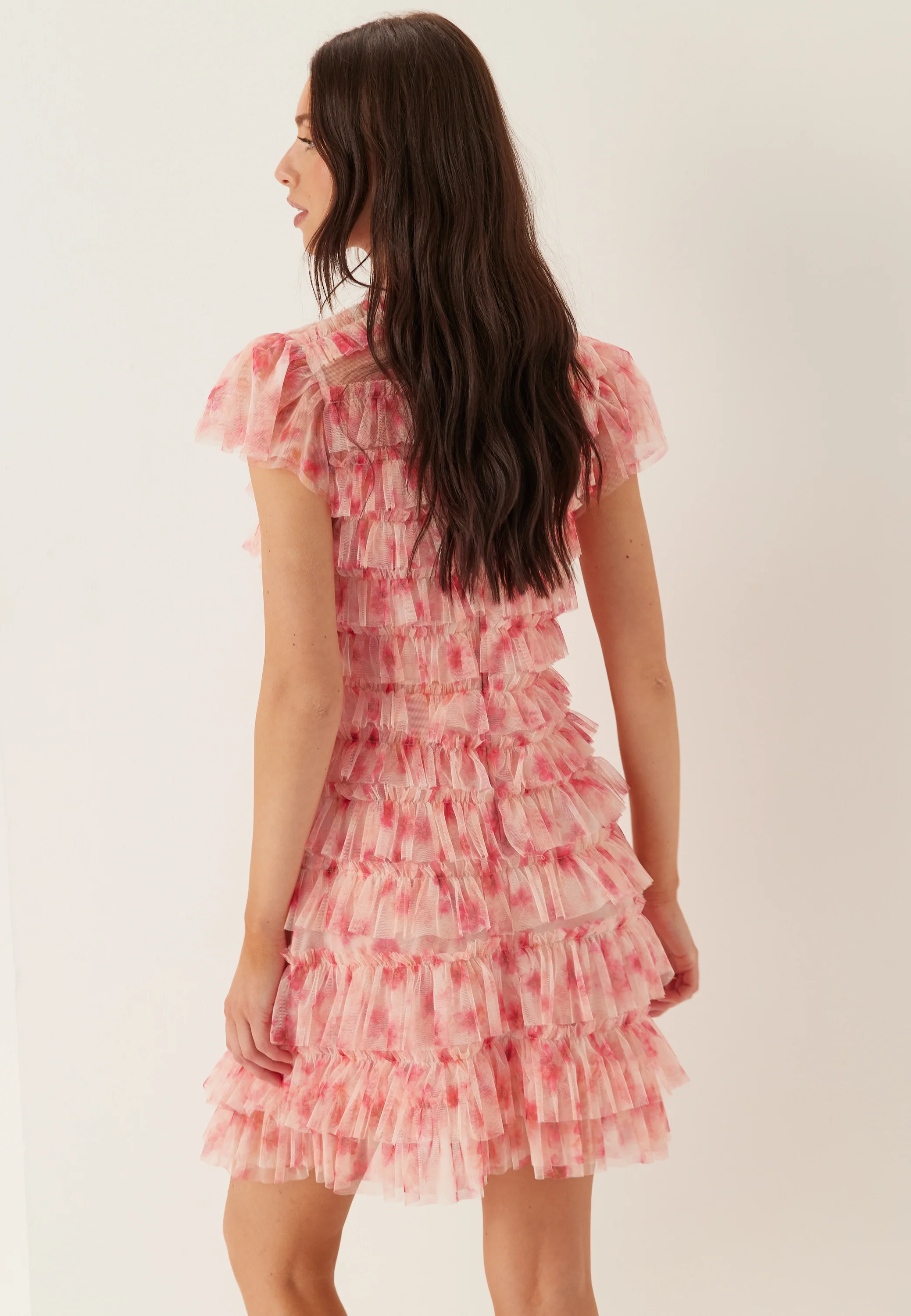 High Neck Tulle Frill Dress - Image 5