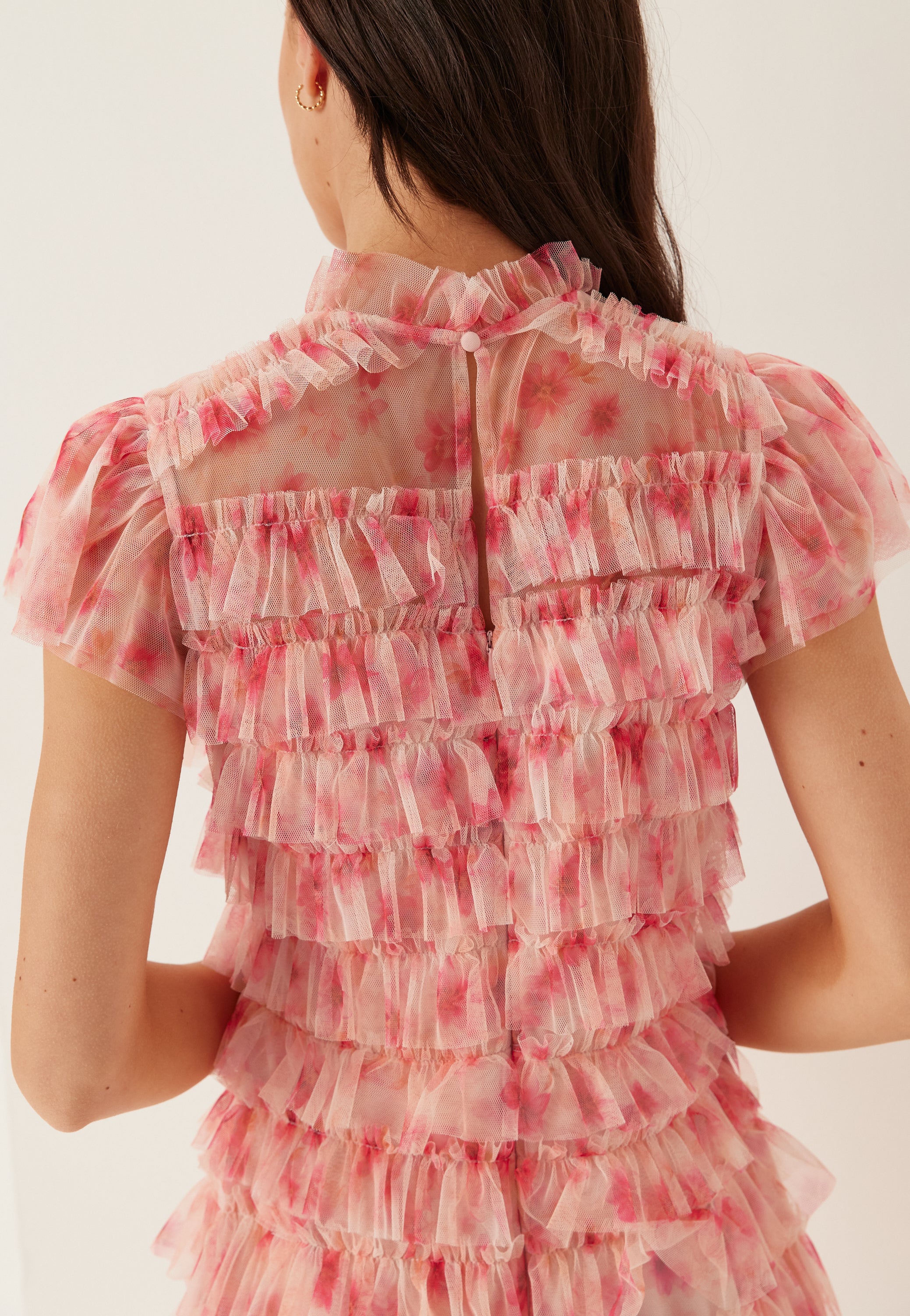 High Neck Tulle Frill Dress - Image 6