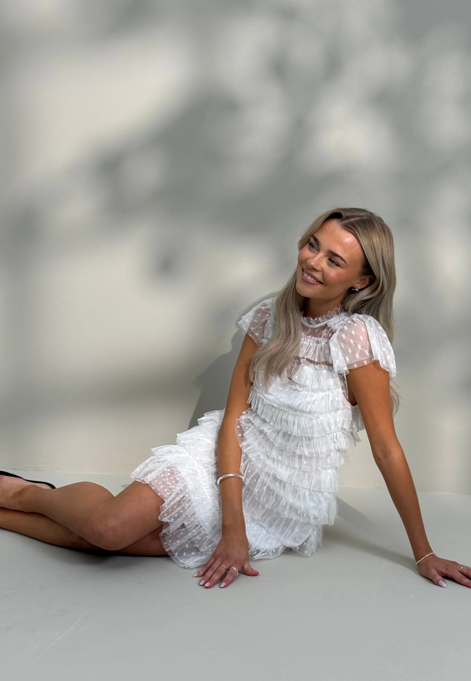 High Neck Tulle Frill Dress - Image 2