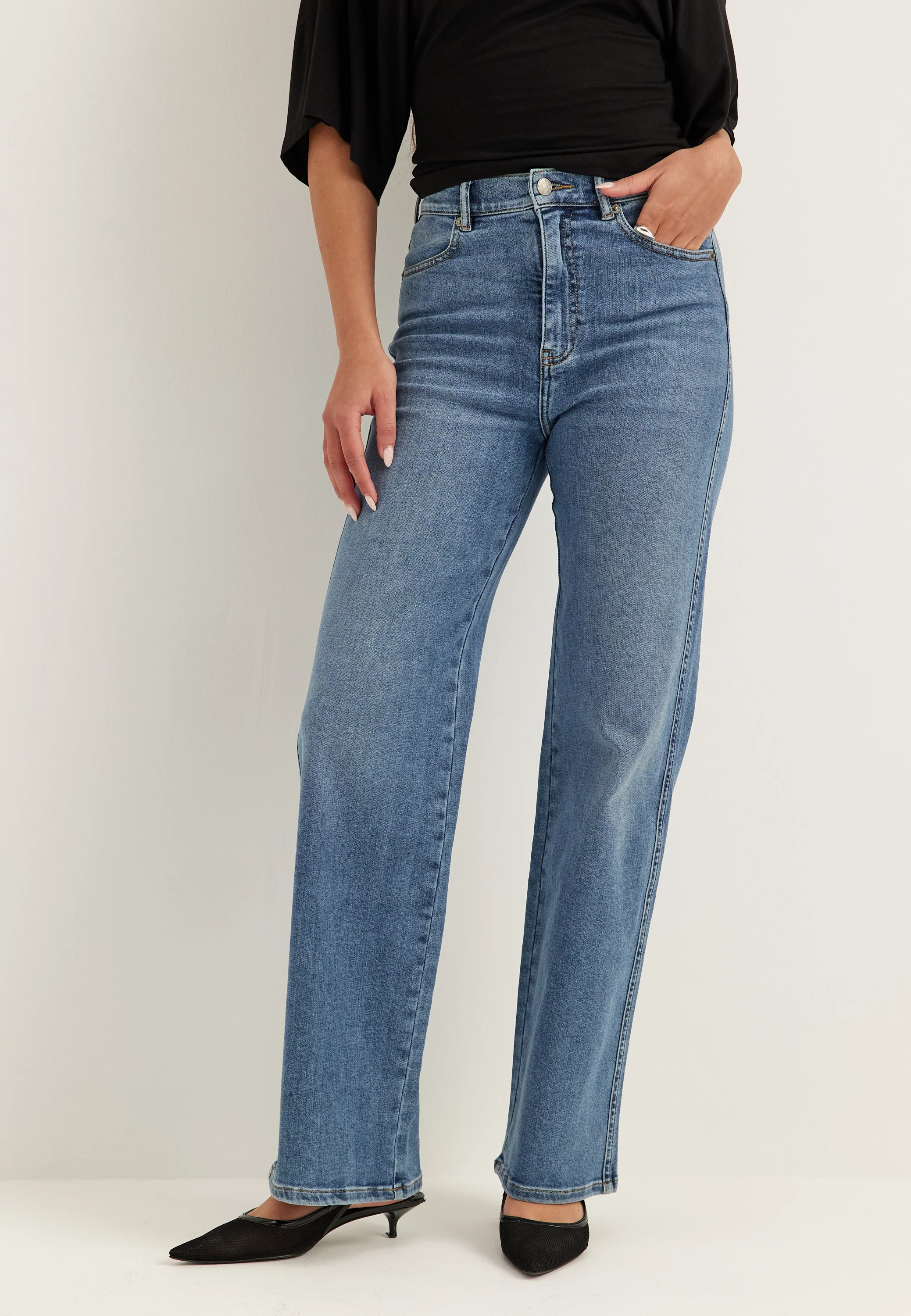 High Straight Leg Jeans - Image 5
