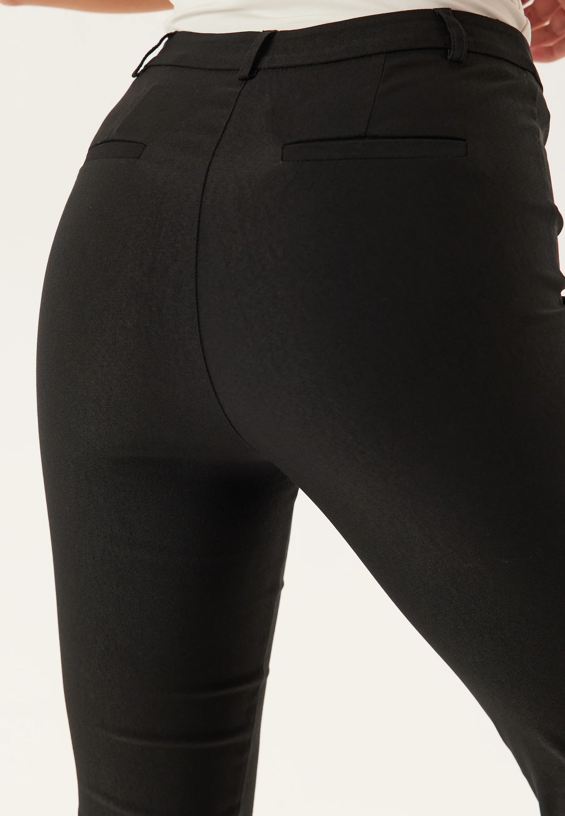 High Waist Stretchy Cropped Slit Trousers - Image 4