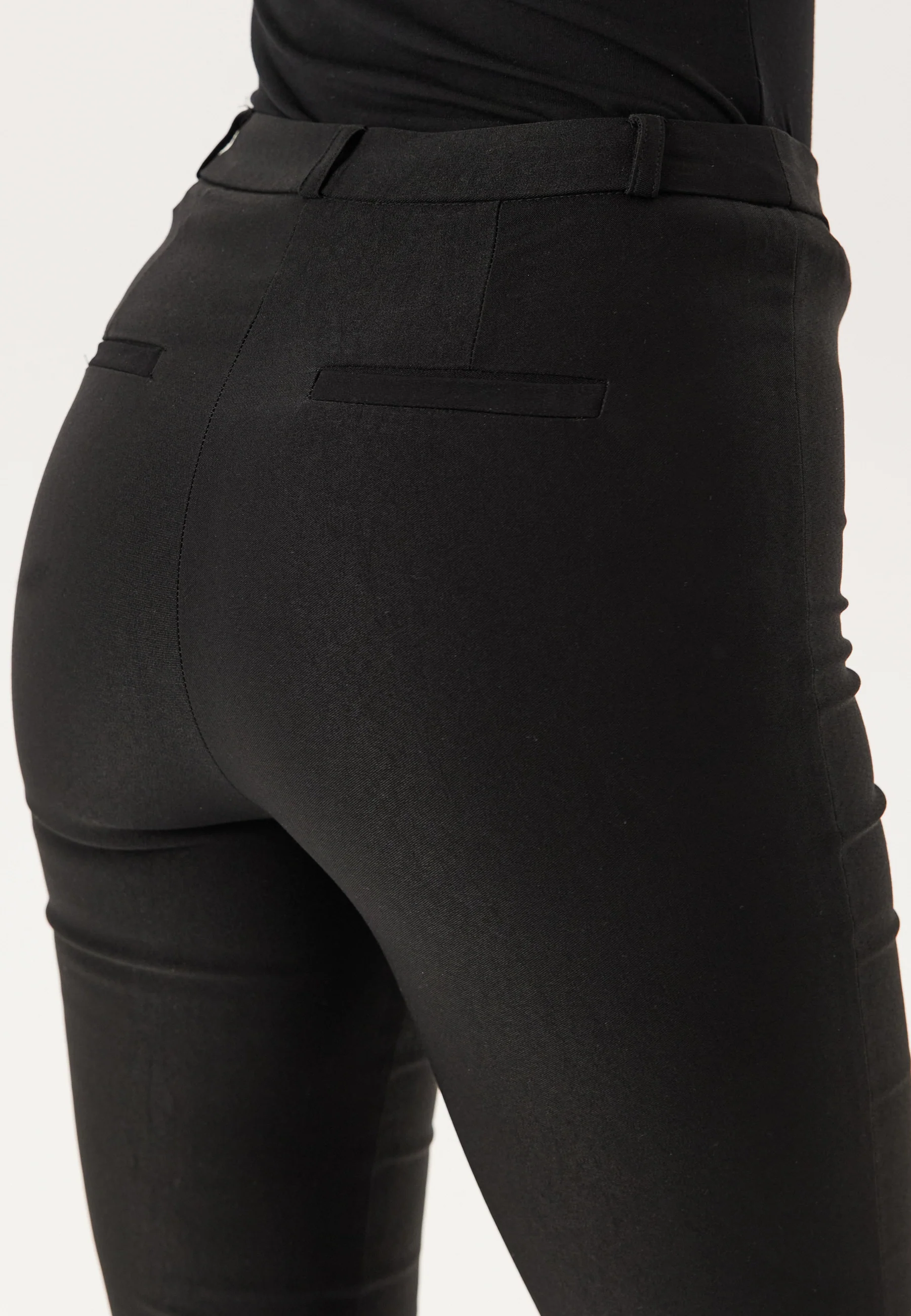 High Waist Stretchy Flared Trousers - Image 3