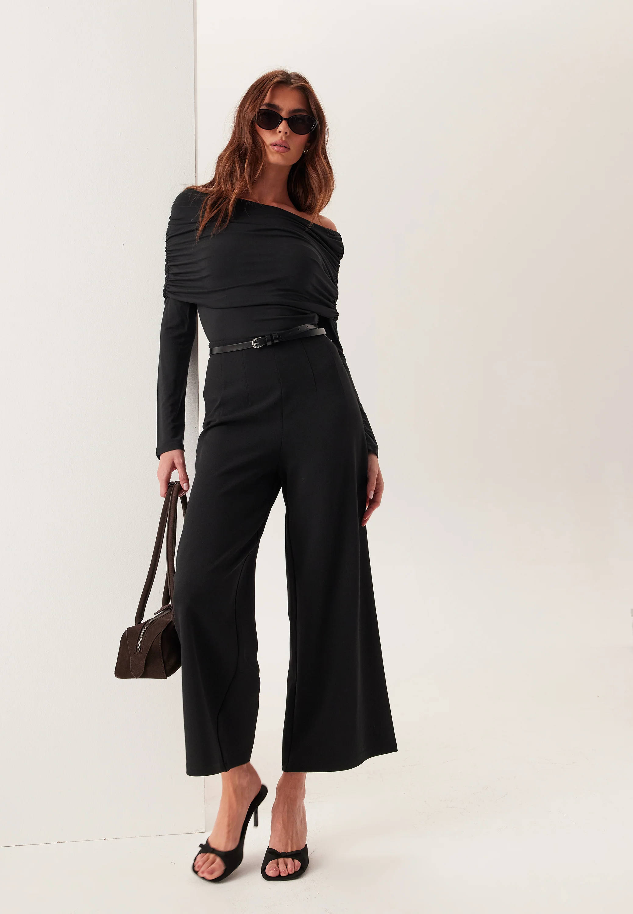 High Wide Cropped Trousers