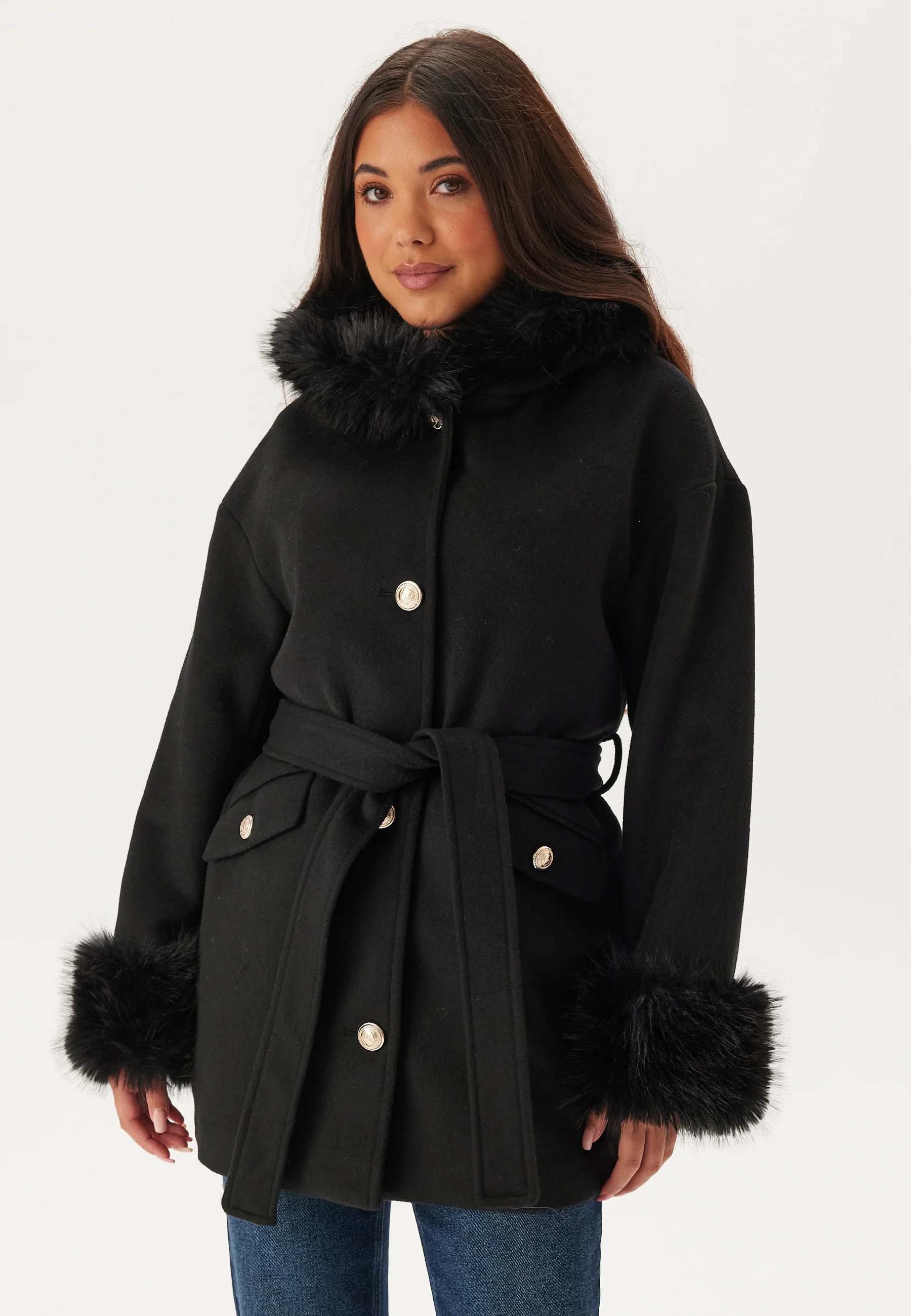Hooded Wool Blend Coat - Image 4