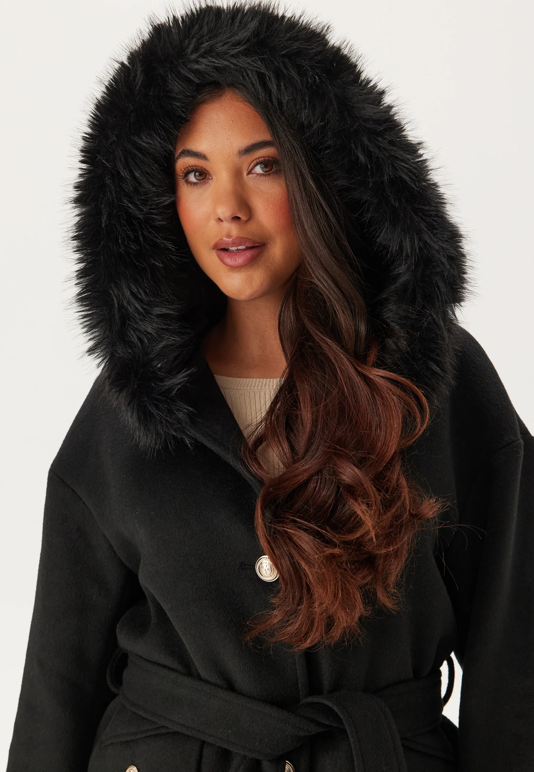 Hooded Wool Blend Coat - Image 7