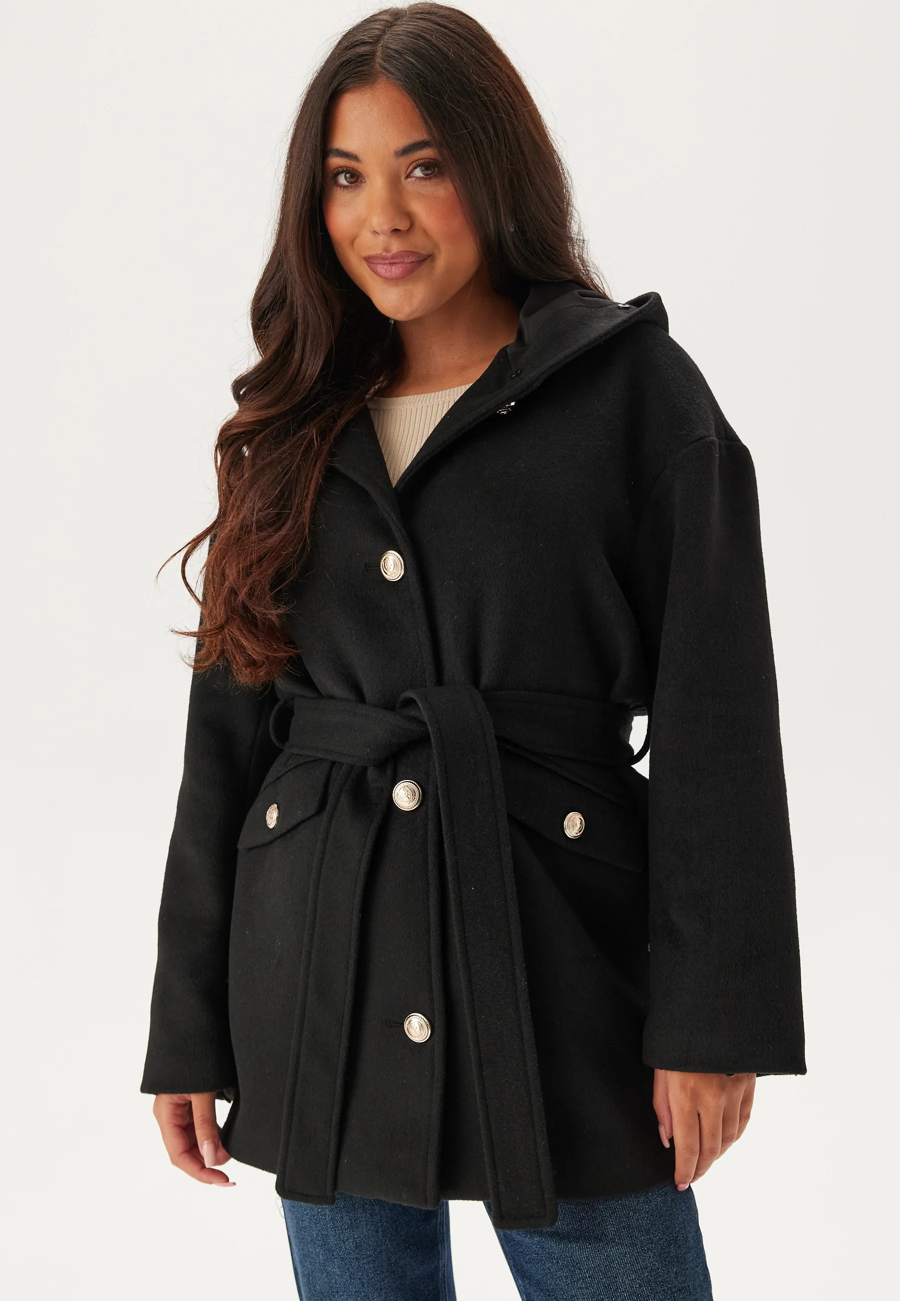 Hooded Wool Blend Coat - Image 8