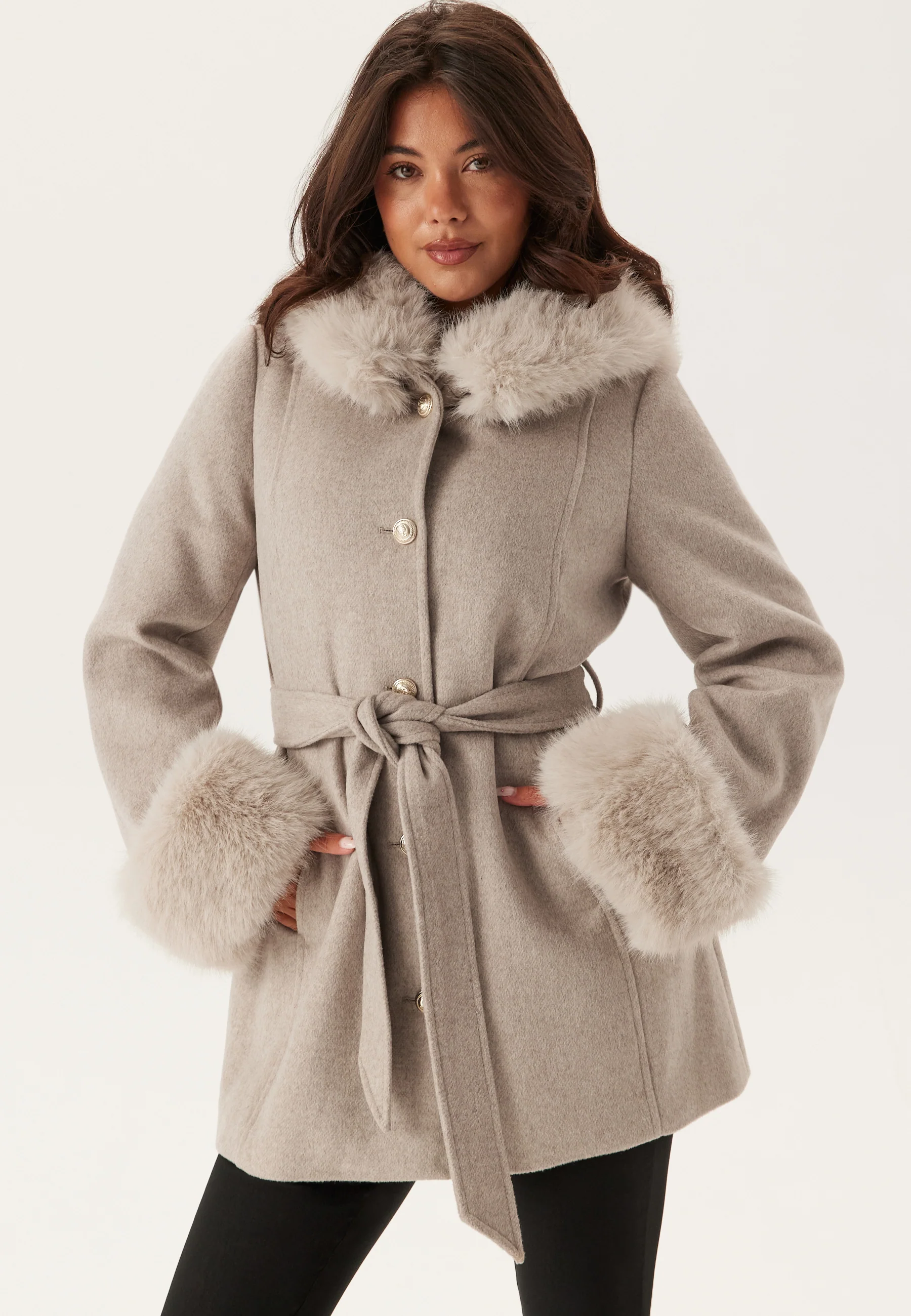 Hooded Wool Blend Coat - Image 3