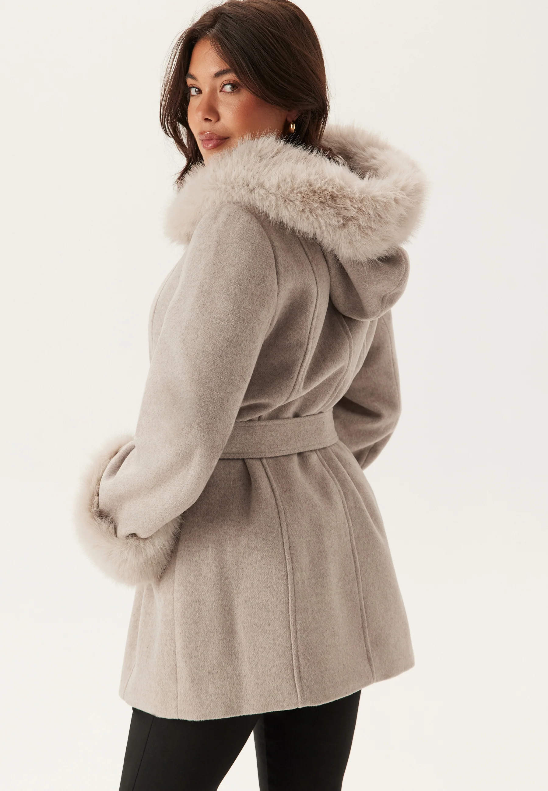 Hooded Wool Blend Coat - Image 4