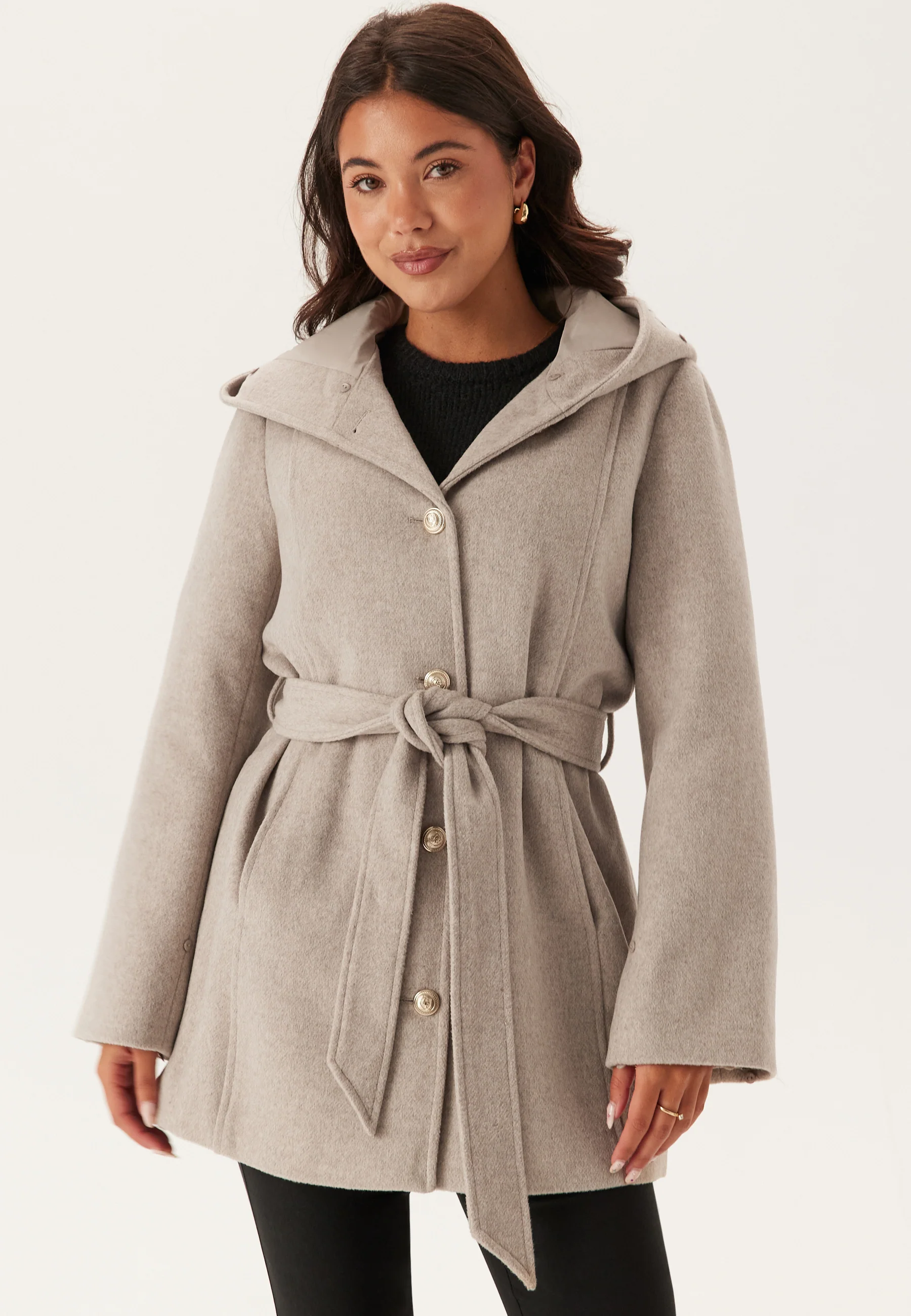 Hooded Wool Blend Coat - Image 6