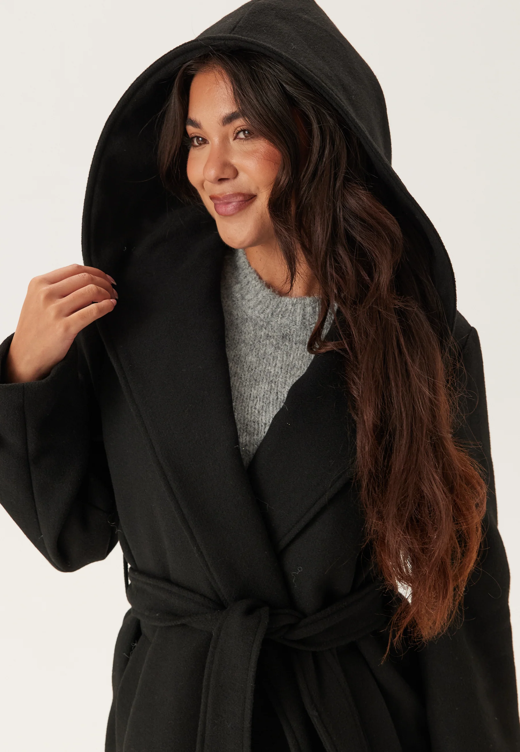 Hooded Wool Mix Coat - Image 4