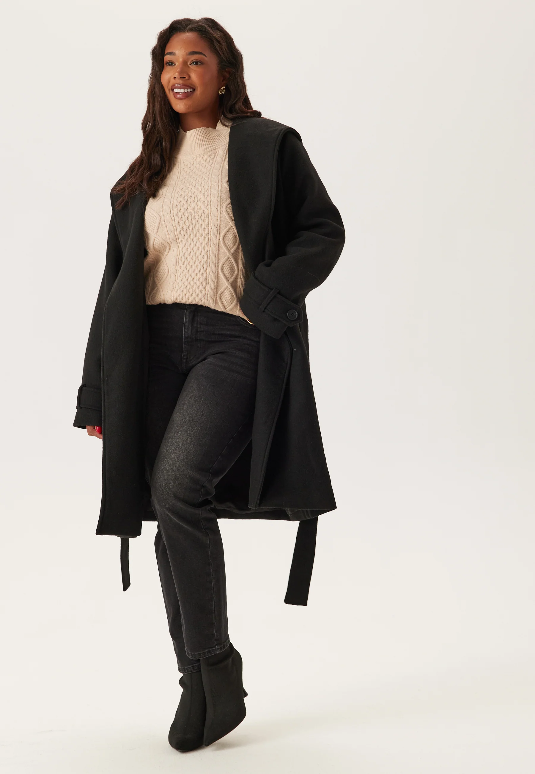 Hooded Wool Mix Coat - Image 5