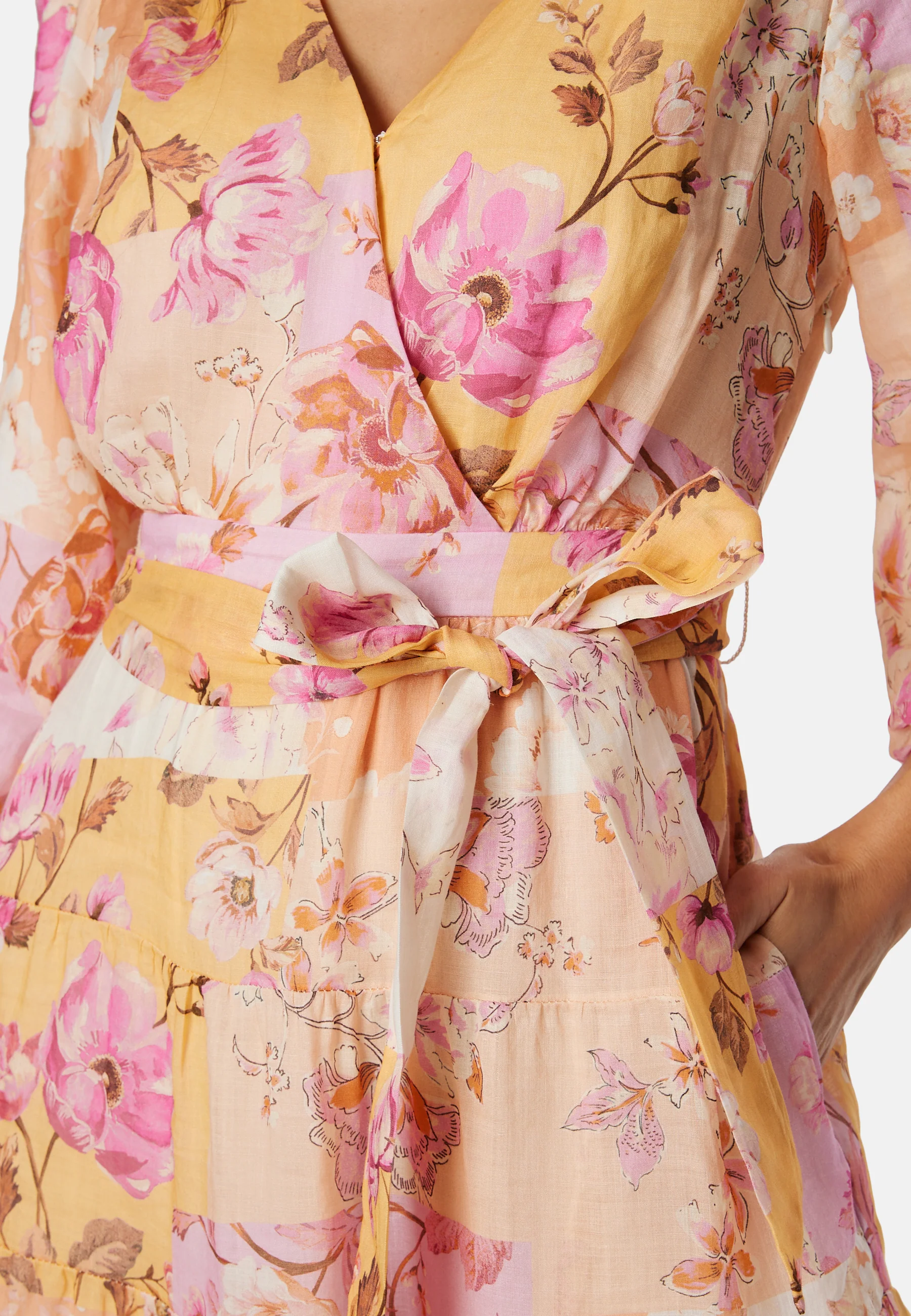 Imogen Tiered Wrap Midi Dress - Image 3