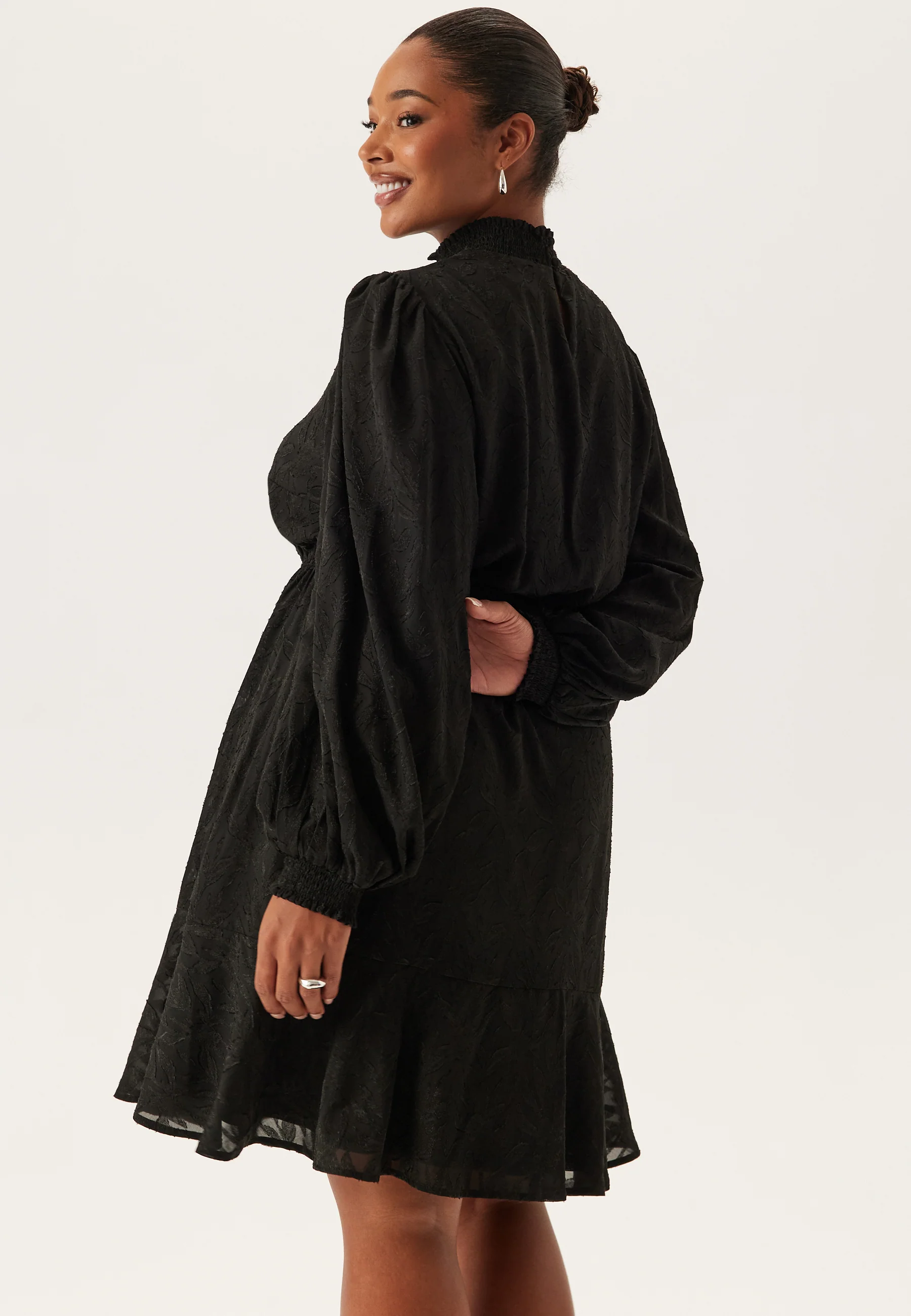 Jacquard Flounce Dress - Image 7
