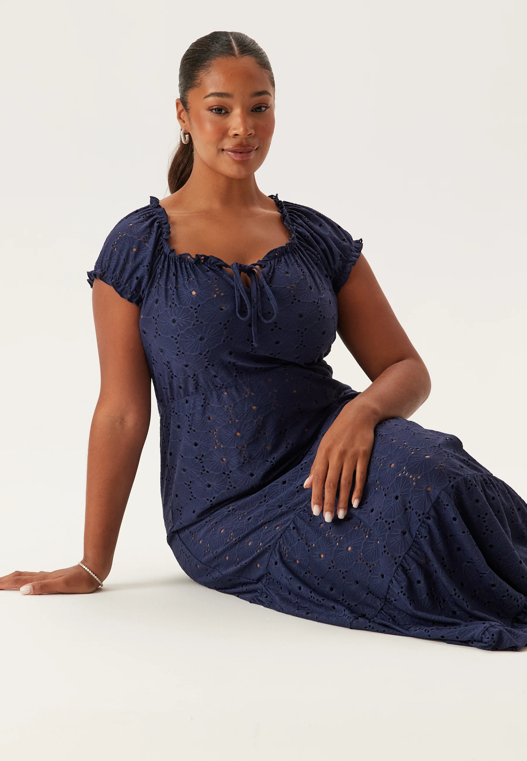 Jersey Broderie Anglaise Maxi Dress - Image 5