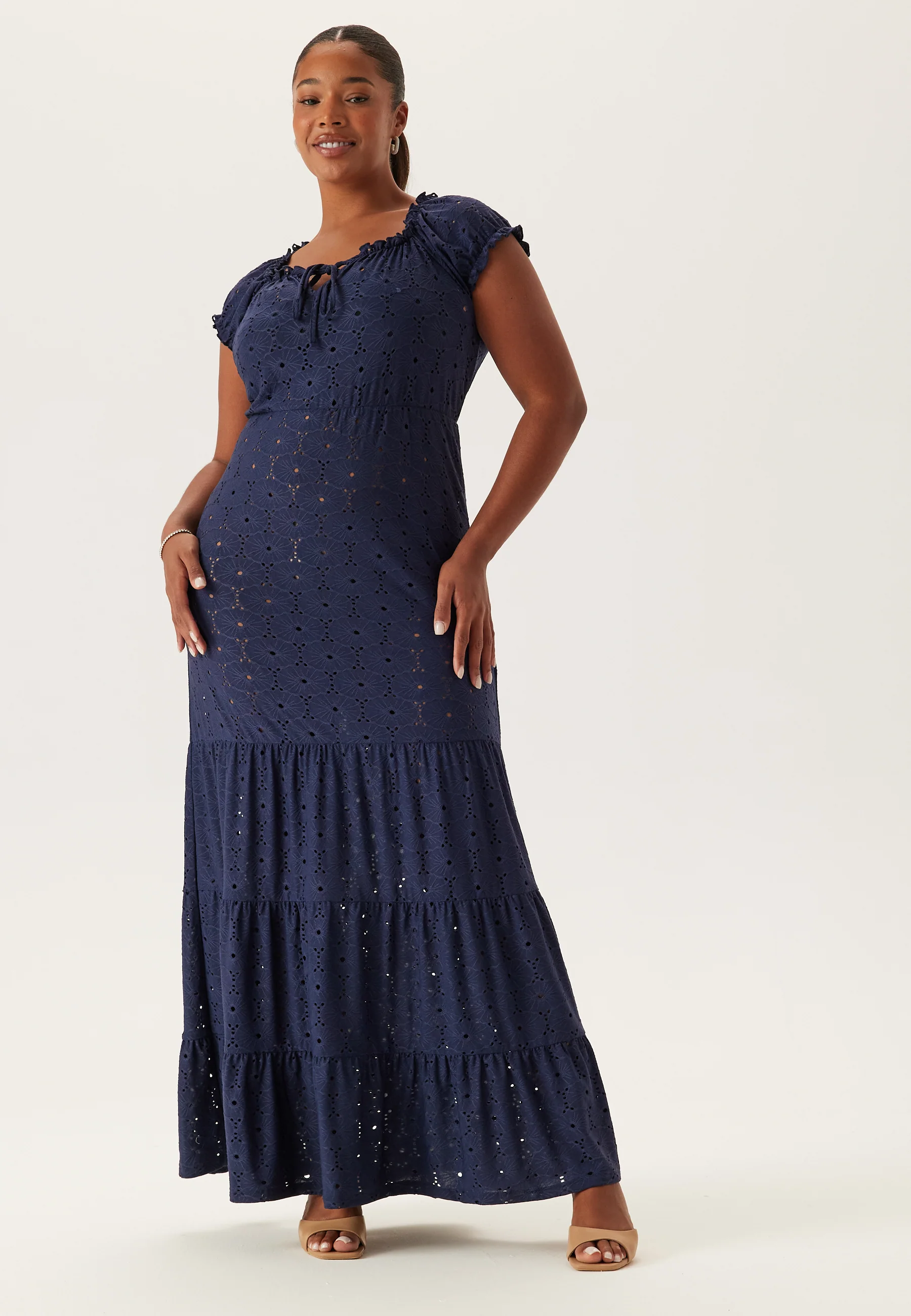 Jersey Broderie Anglaise Maxi Dress - Image 7