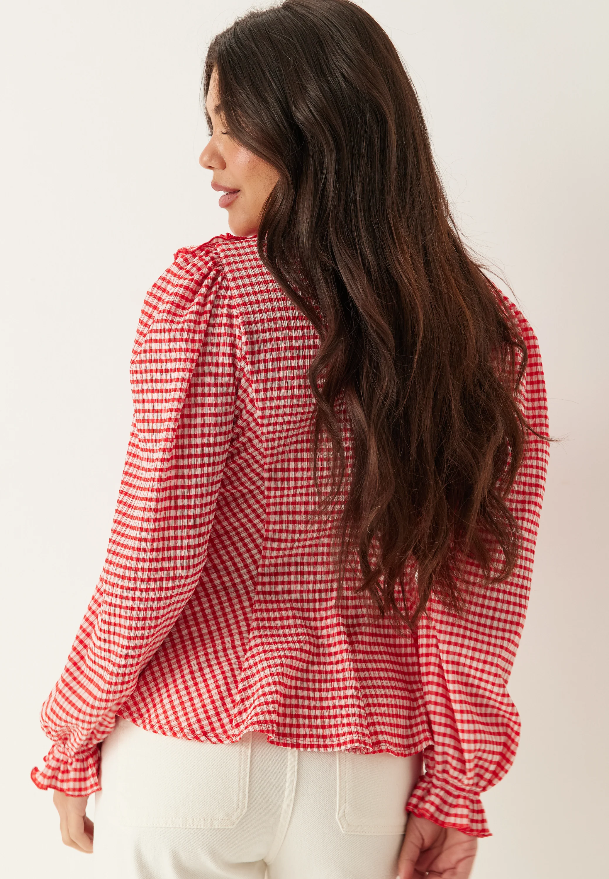 Jersey  Frill Peplum Blouse - Image 3