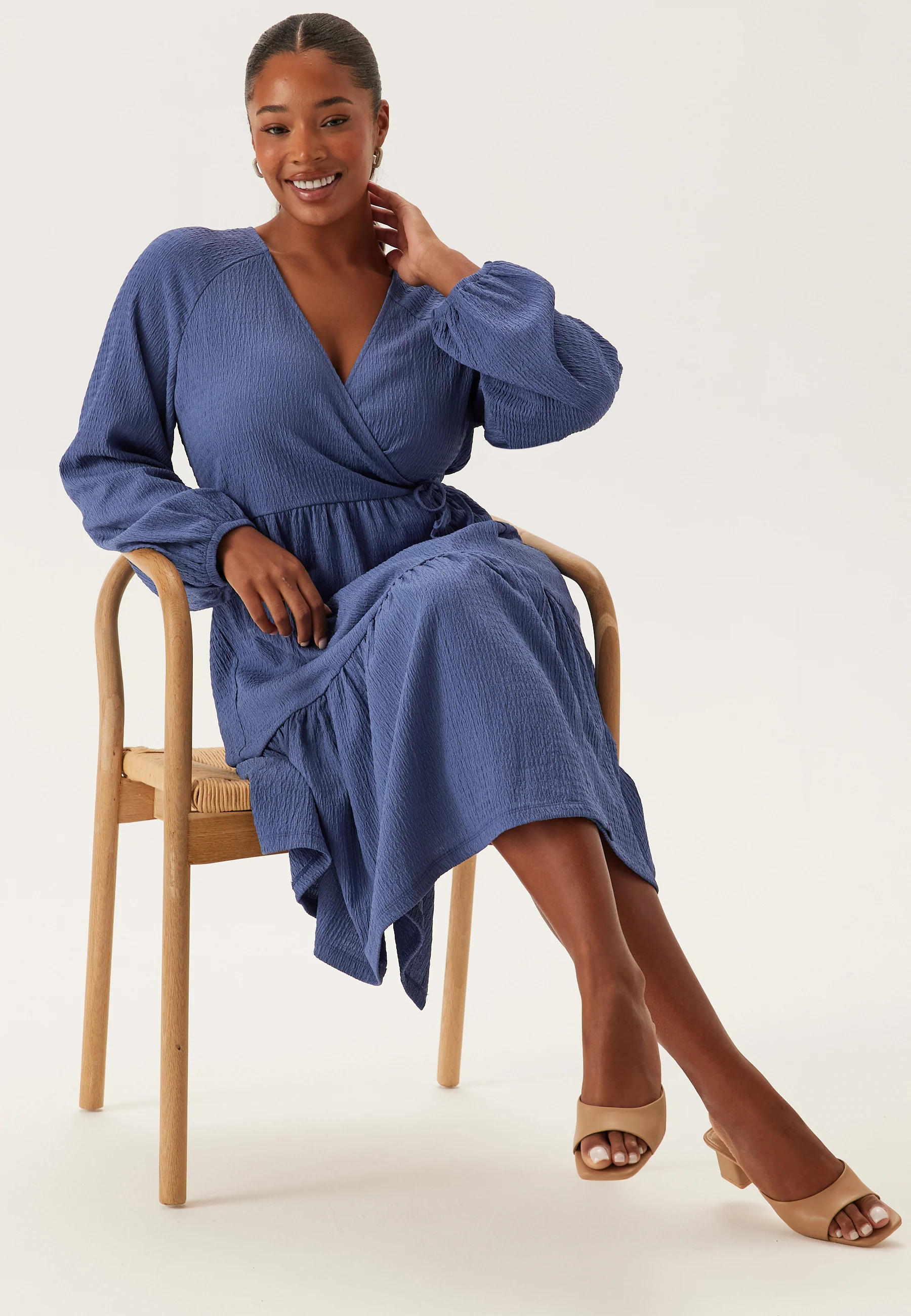 Jersey Structure Wrap Dress - Image 6