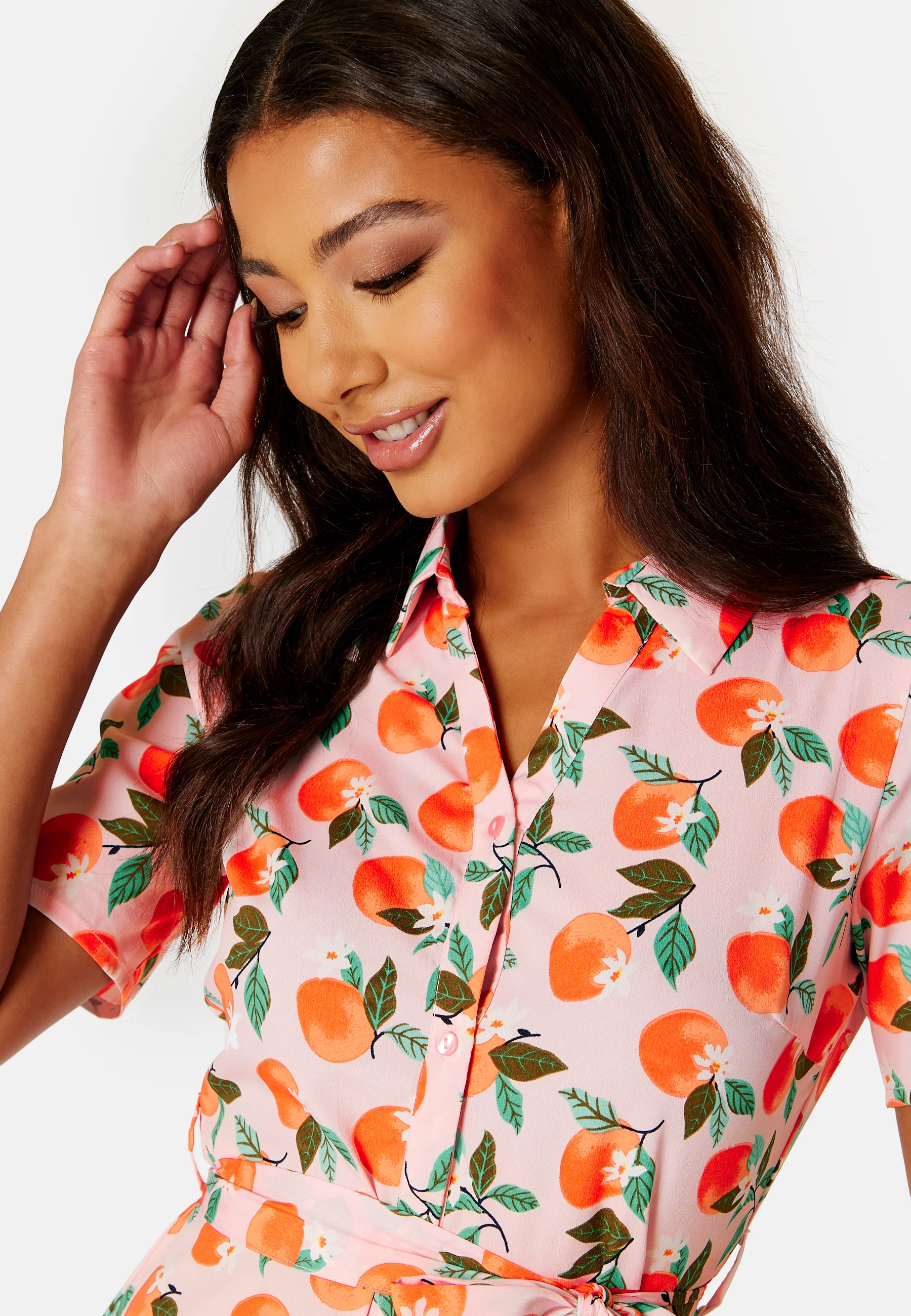 Josi SS V-Neck Midi Shirt Dress - Image 4