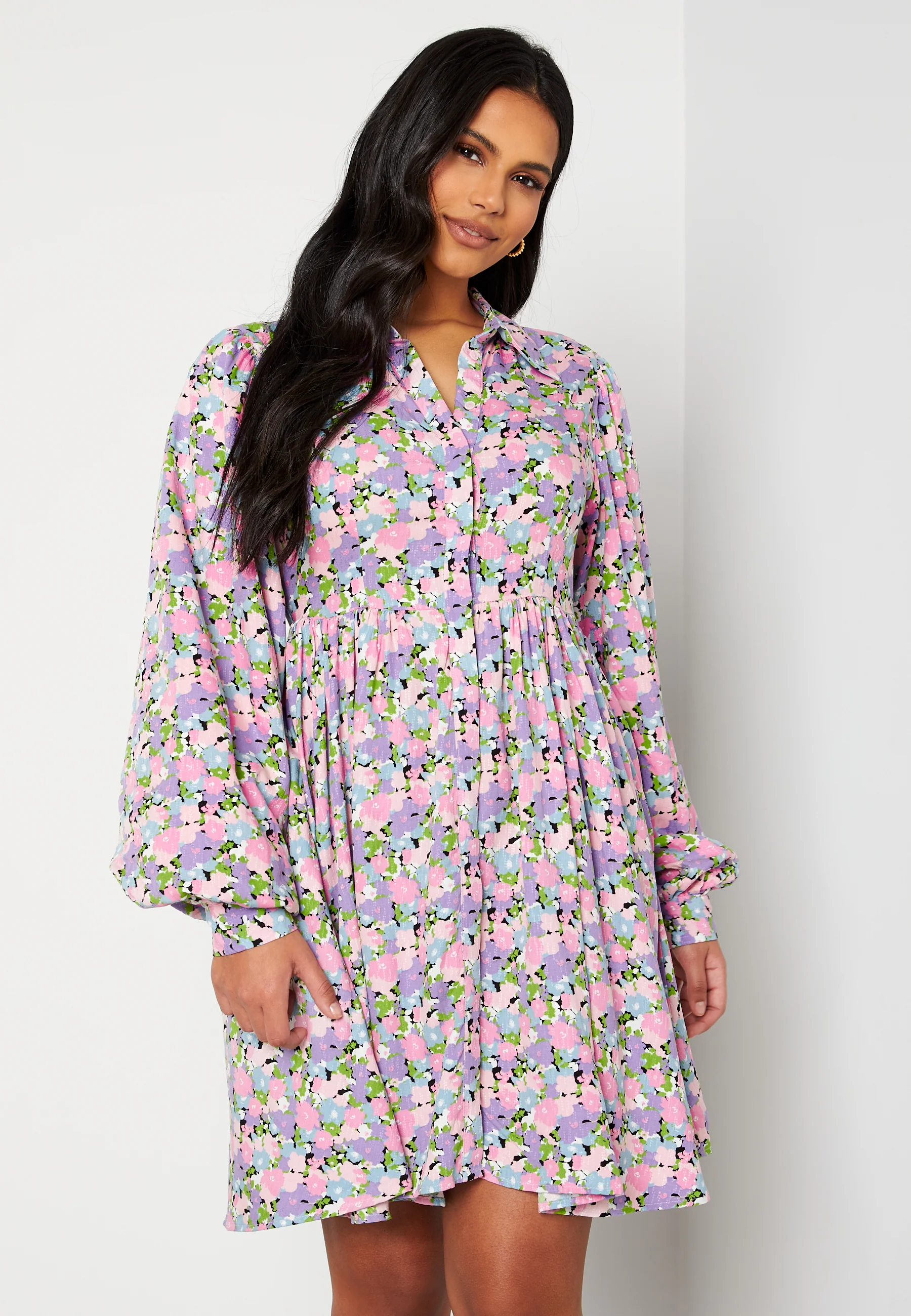 Judita LS Short Shirt Dress