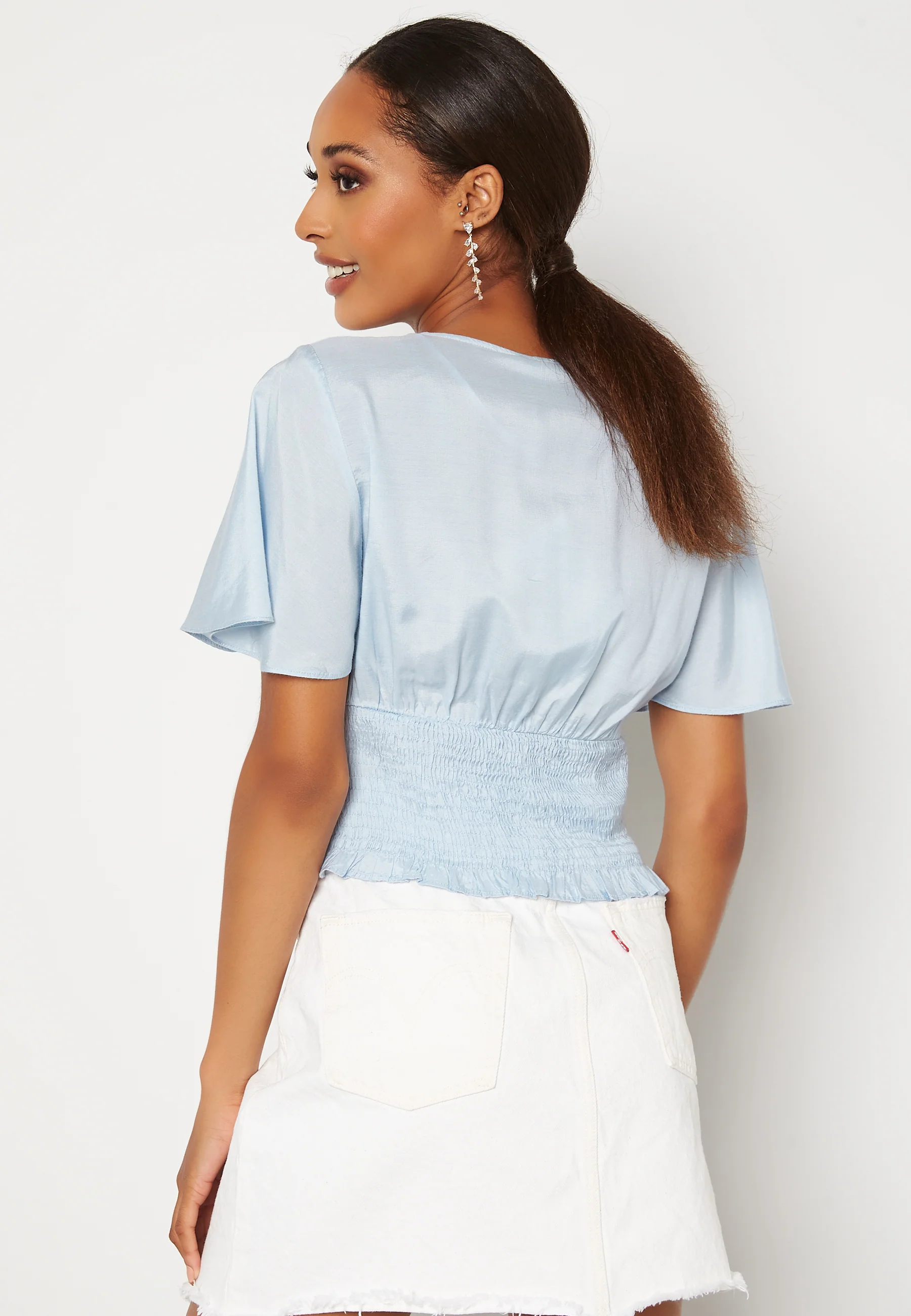 Kamilie 2/4 V-Neck Smock Top - Image 3