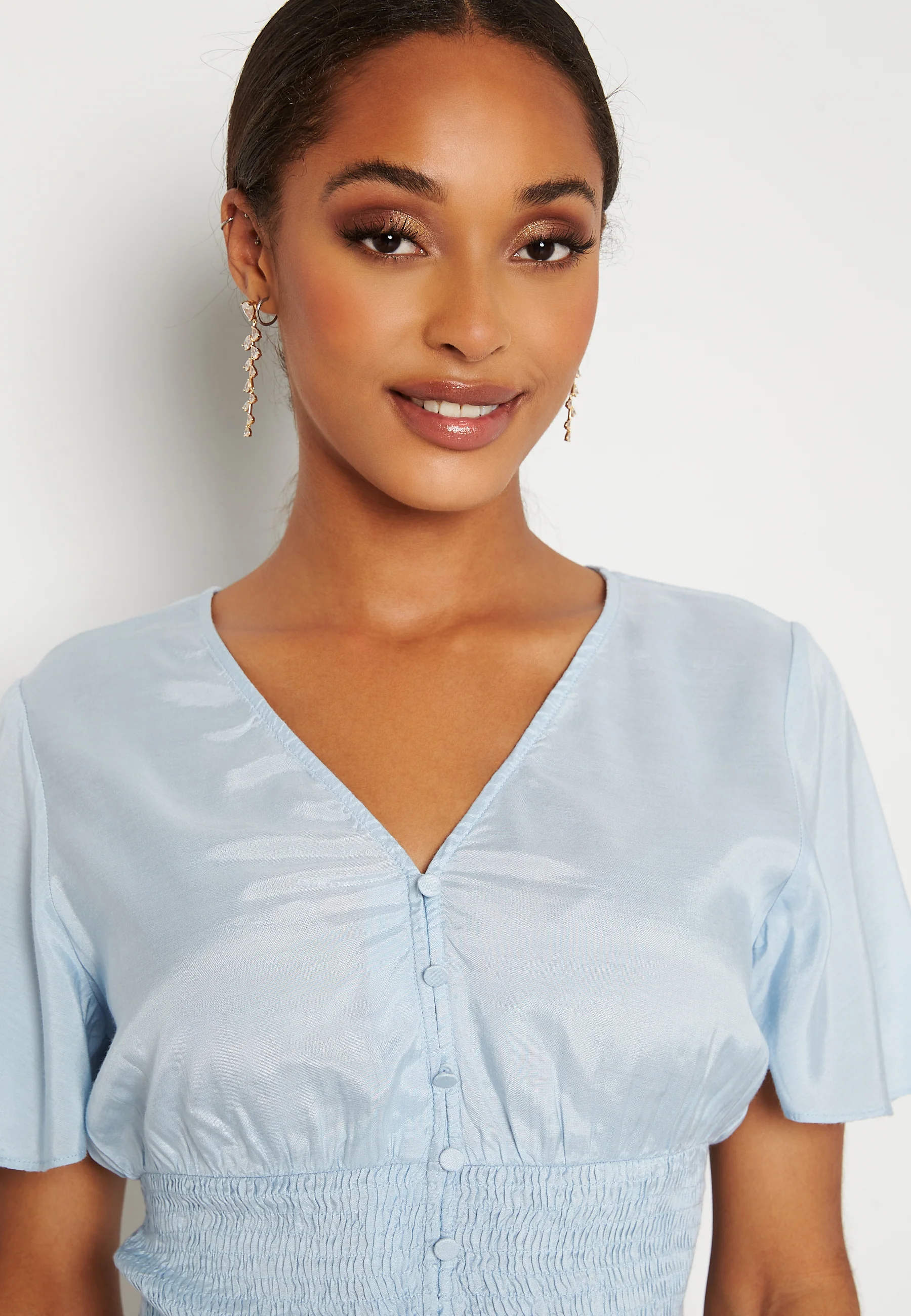 Kamilie 2/4 V-Neck Smock Top - Image 4