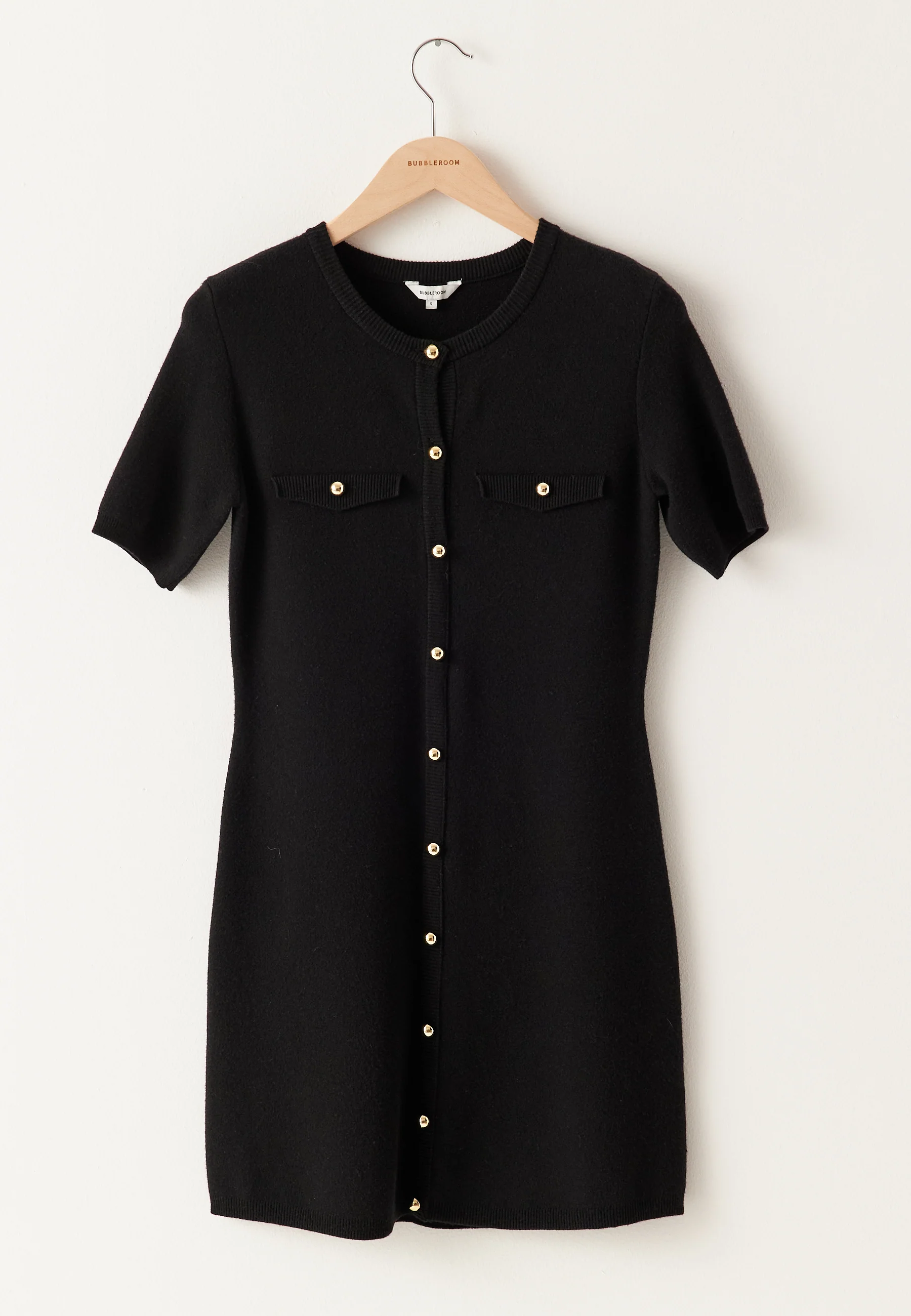 Knitted Gold Button Dress - Image 6