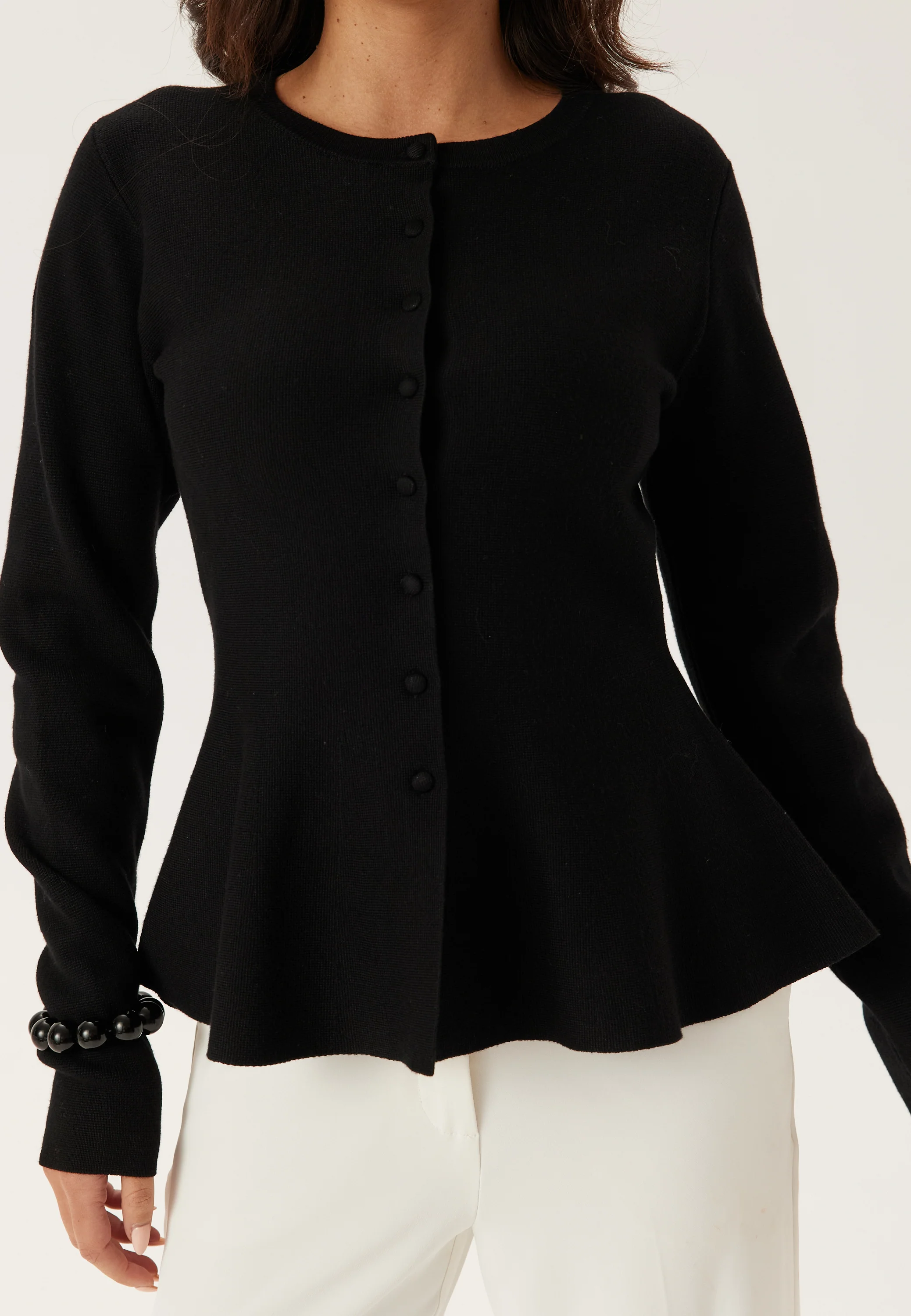 Knitted Peplum Cardigan - Image 3