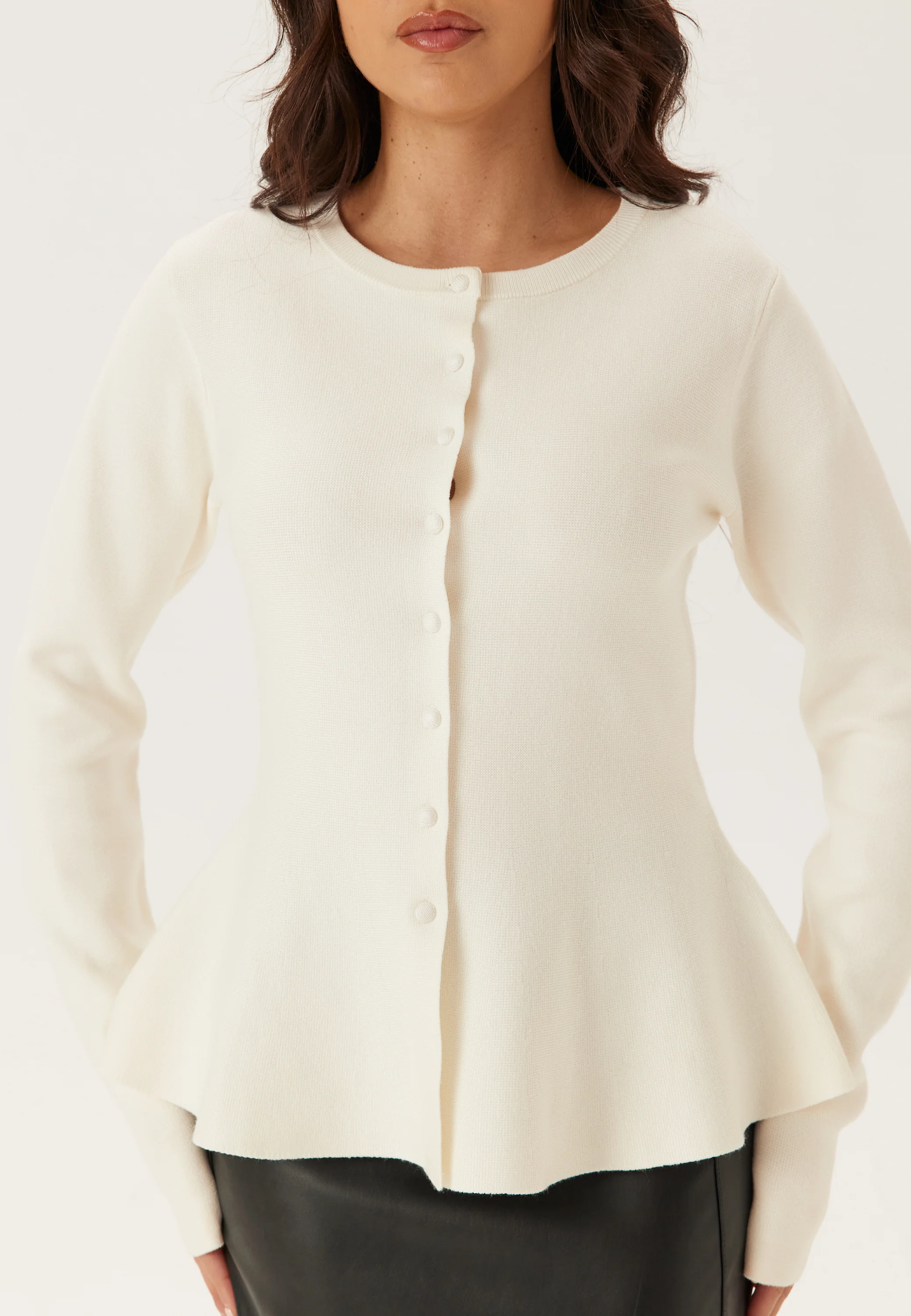 Knitted Peplum Cardigan - Image 5