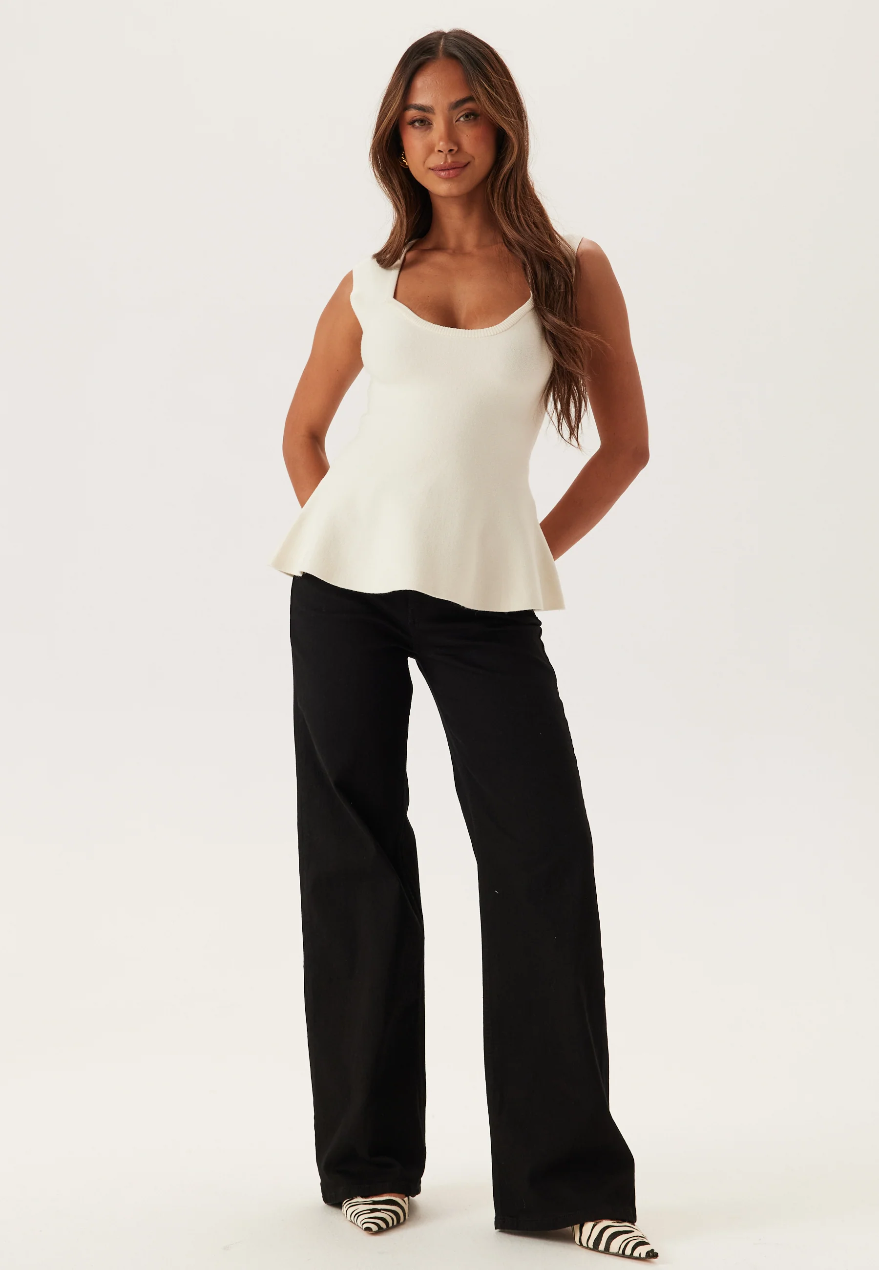 Knitted Peplum Top - Image 3