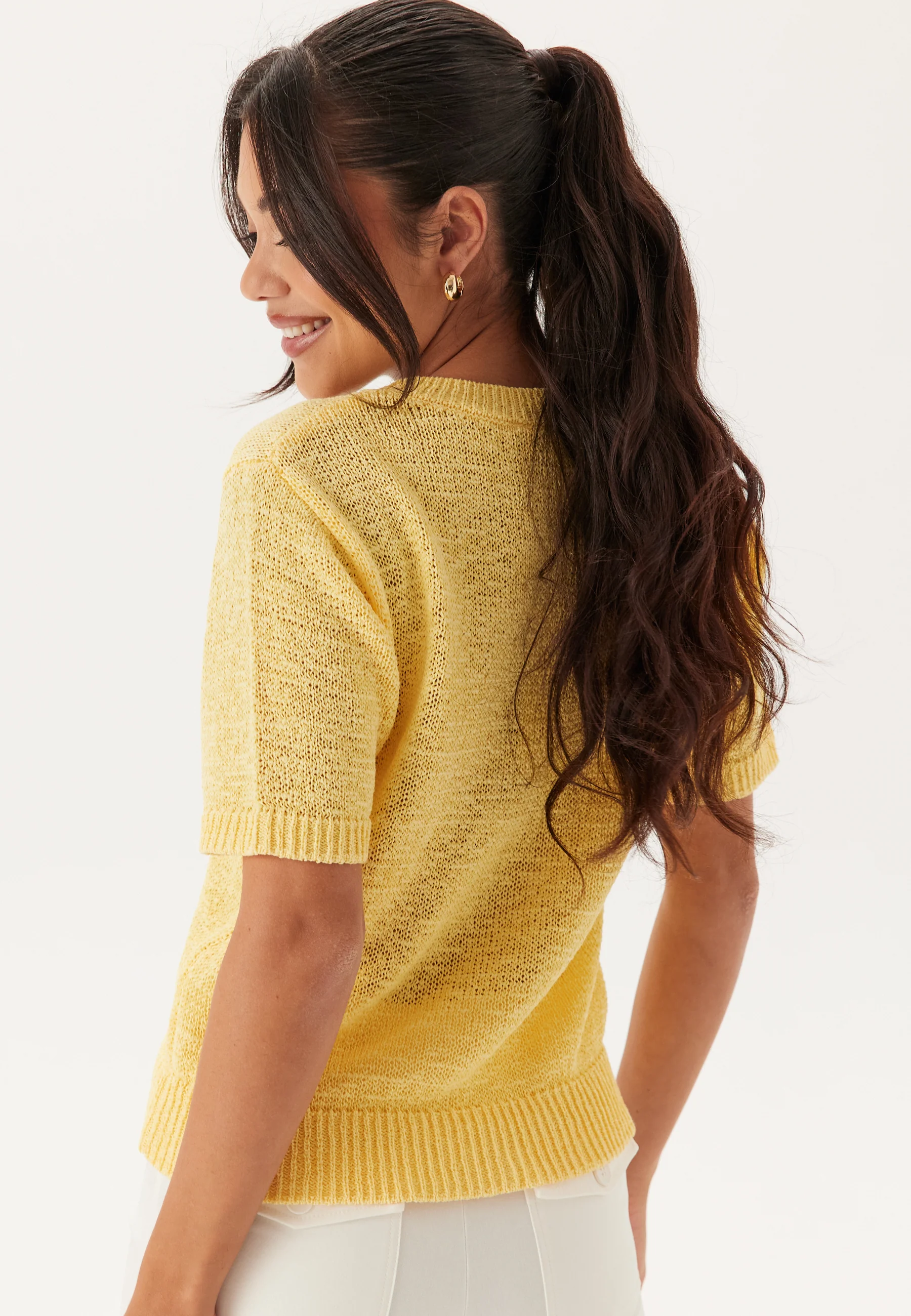Knitted Short Sleeve Sweater - Image 2