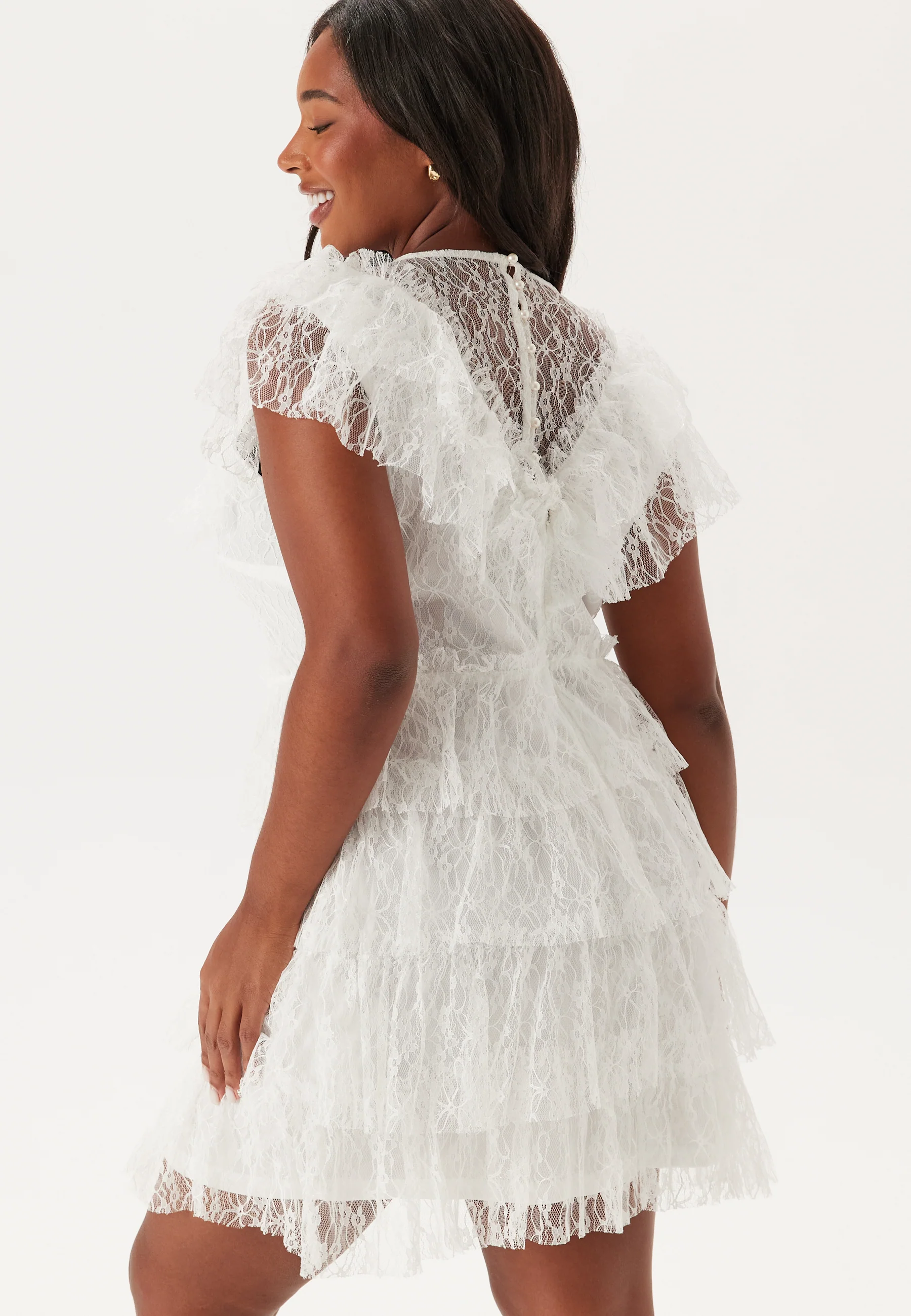 Lace Frill Short Dress - Image 6