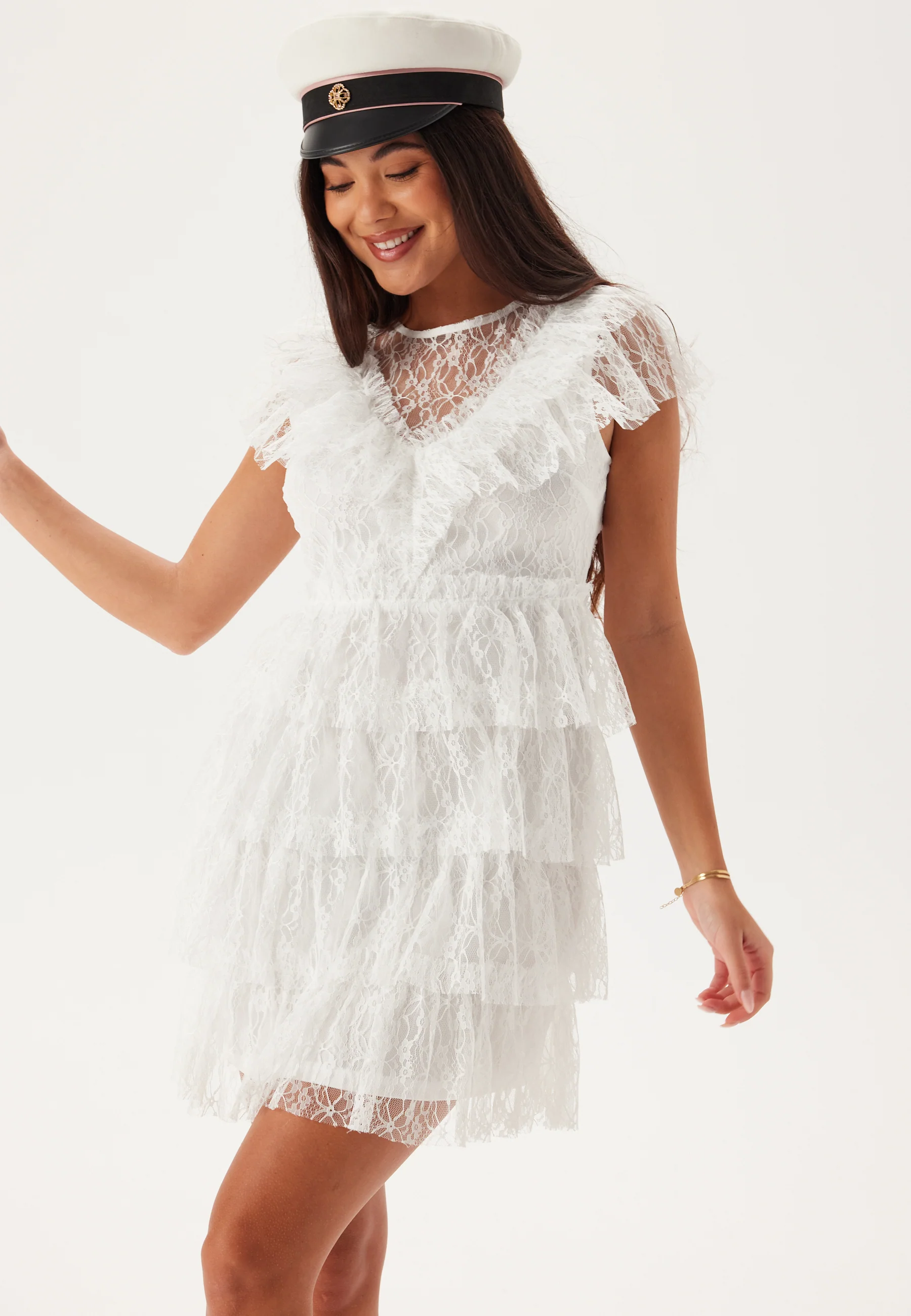 Lace Frill Short Dress - Image 8