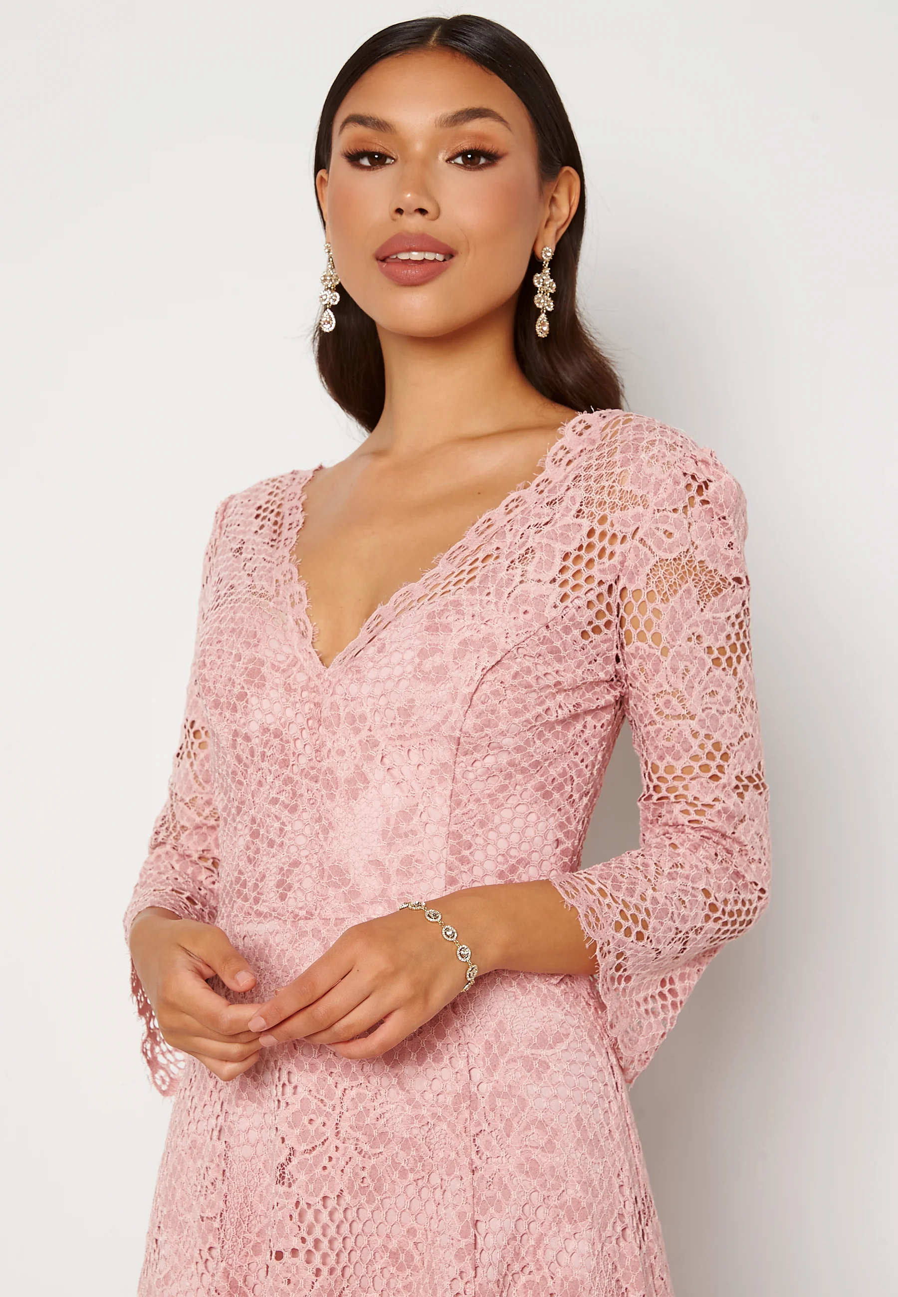 Lace High Low Midi Dress - Image 3