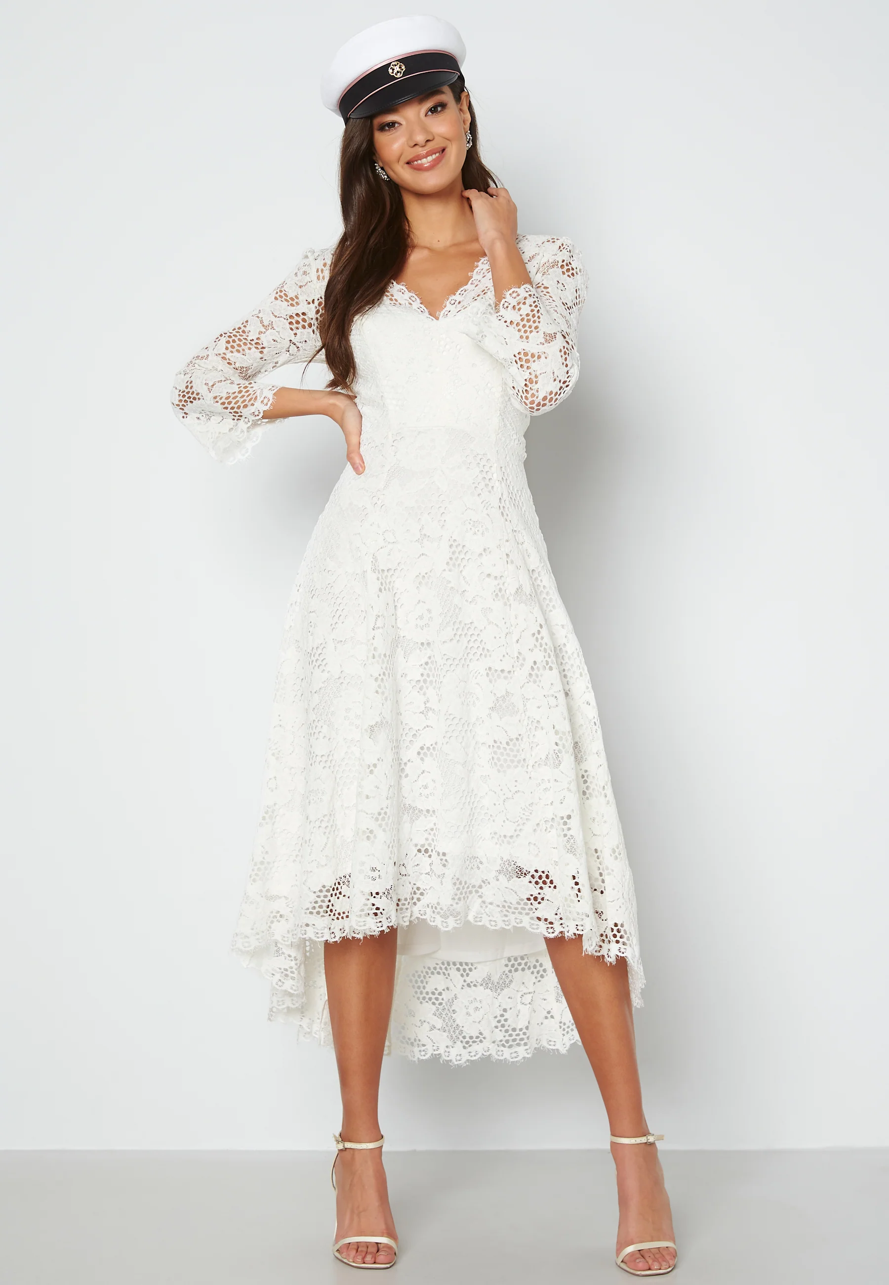 Lace High Low Midi Dress