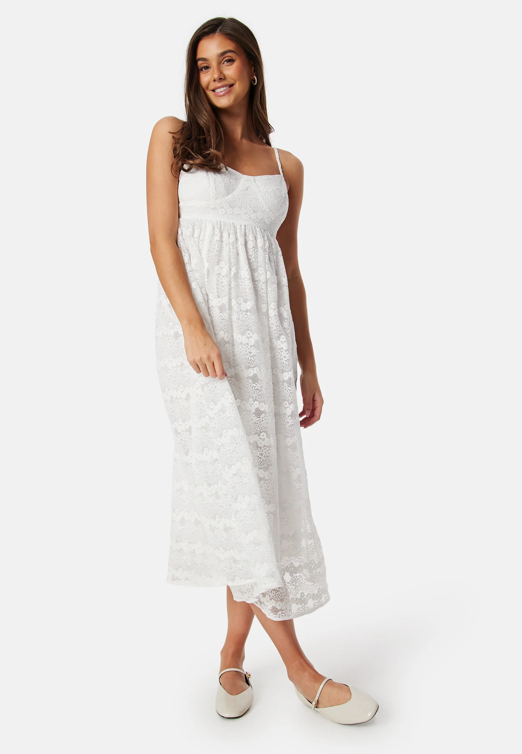 Lace Strap Midi Dress