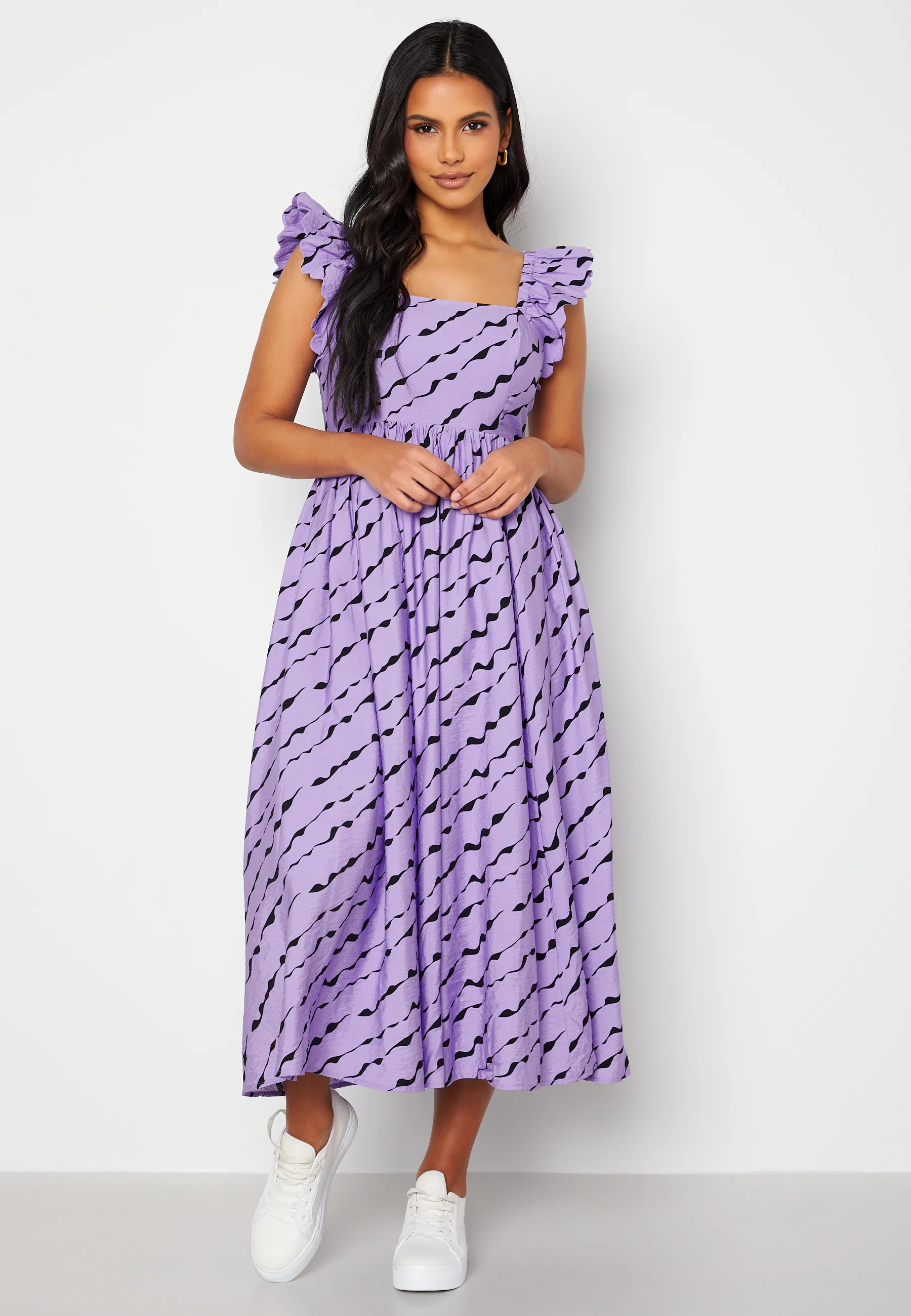 Lara Scallop Sleeve Midi Dress - Image 3